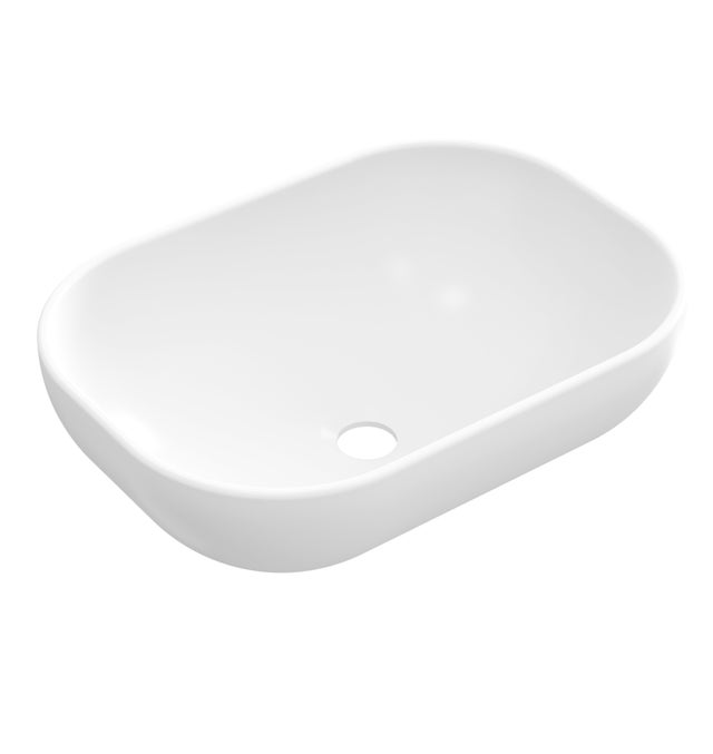 LAVABO SOBREPONER OVALADO 46.5X34X12CM BLANCO MATE