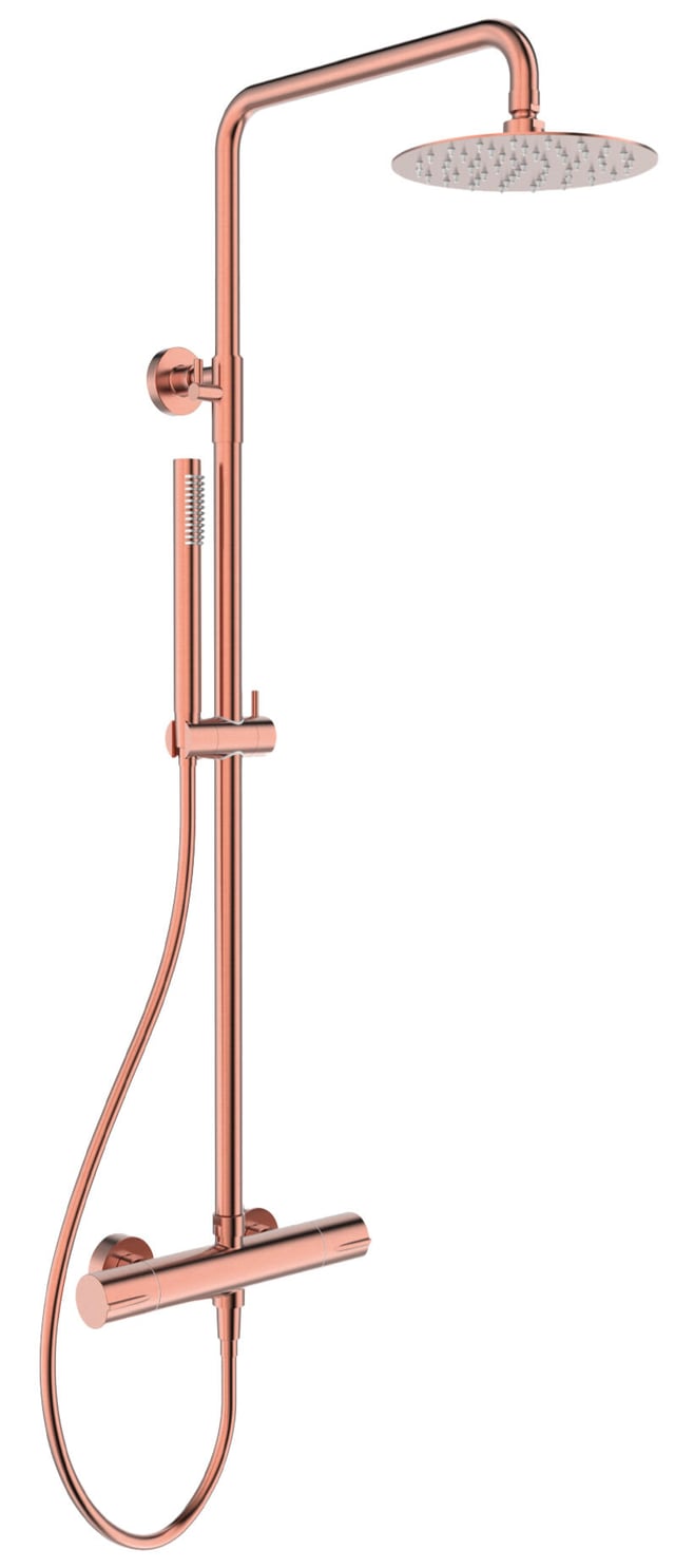 COLUMNA DE DUCHA TERMOSTÁTICA RONDO PVD COBRE