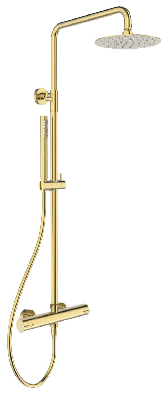 COLUMNA DE DUCHA TERMOSTÁTICA RONDO PVD ORO CEPILLADO