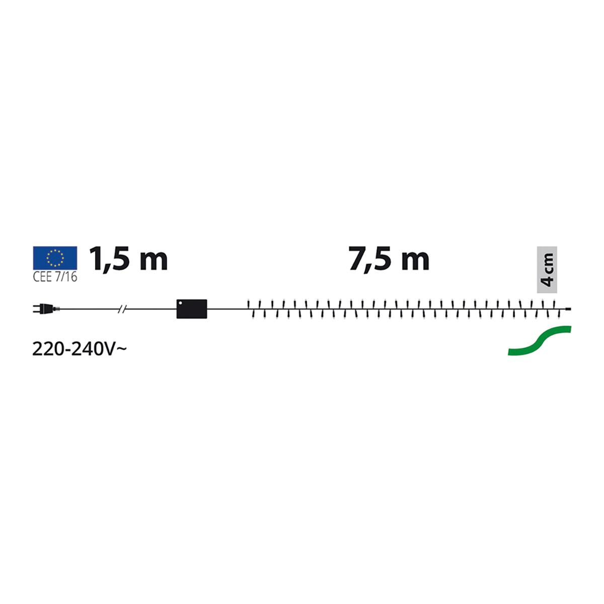 Catena luminosa per albero di Natale 180 luci LED bianche calde 9.5 m programmabile - 11