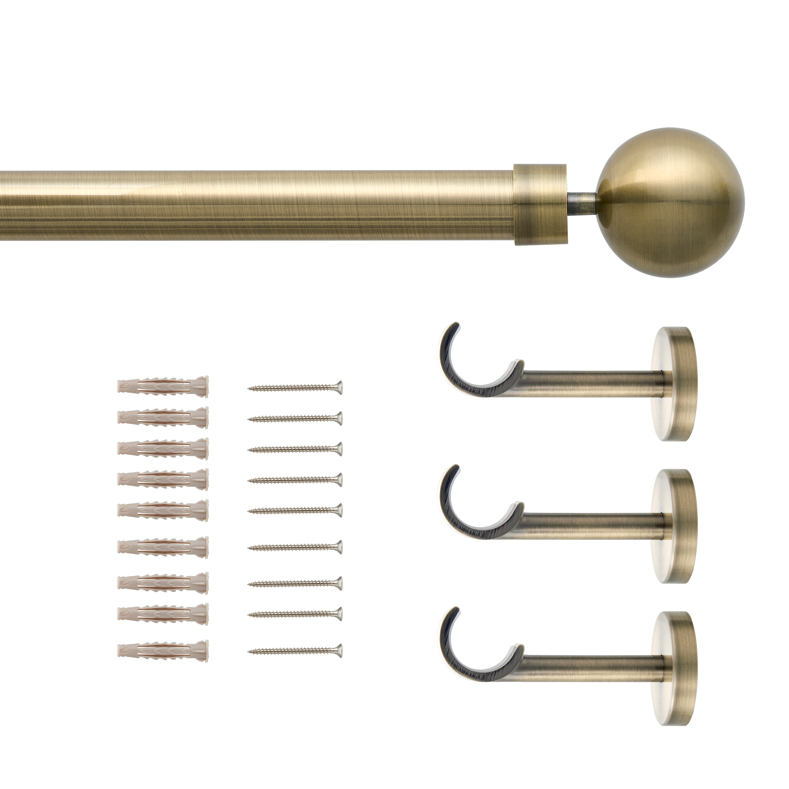 Kit de varões extensível alumínio 28mm dourado - 2