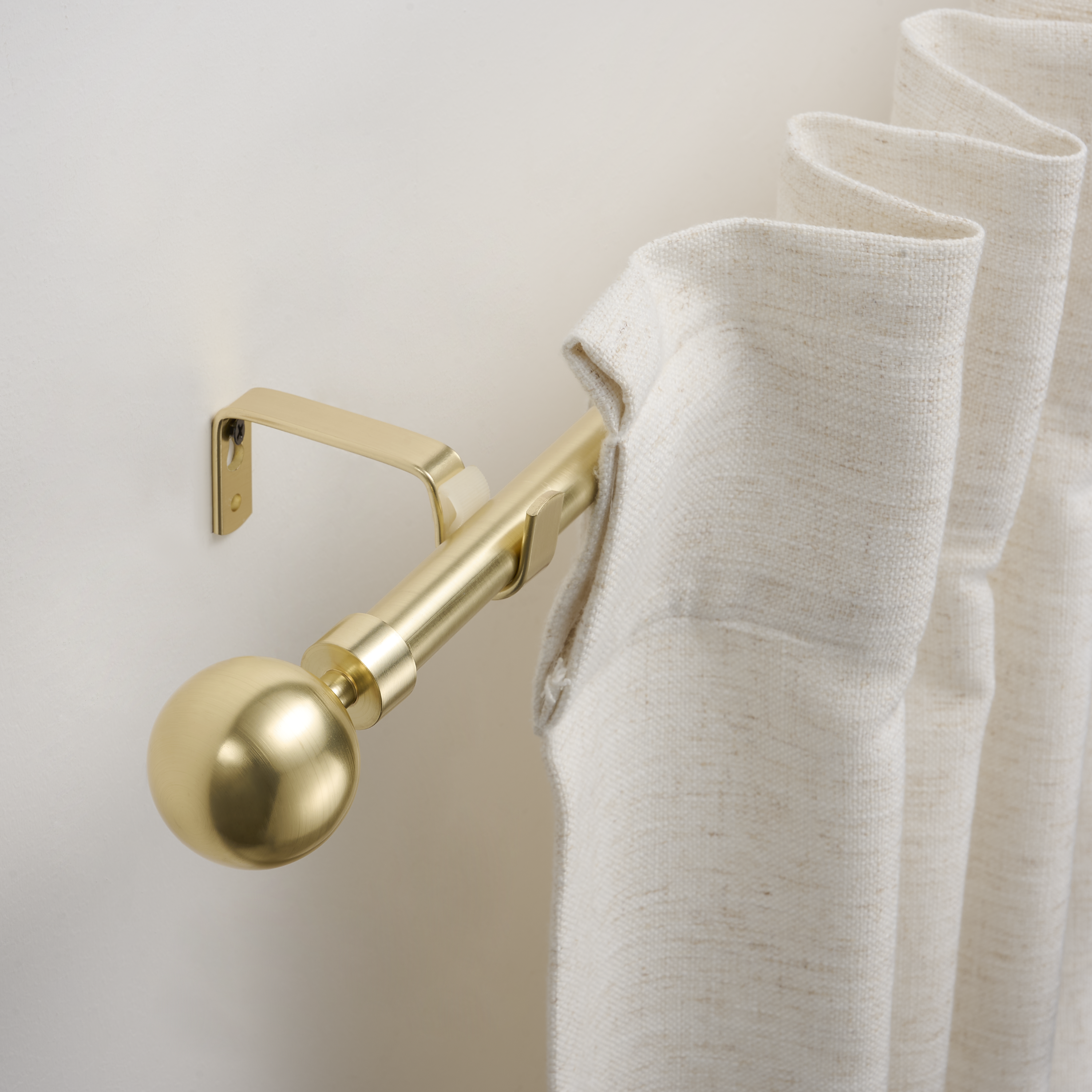 Kit de tringle à rideaux doré Ball, L.120 - 210.0 cm, diam.19.0 mm, INSPIRE - 3