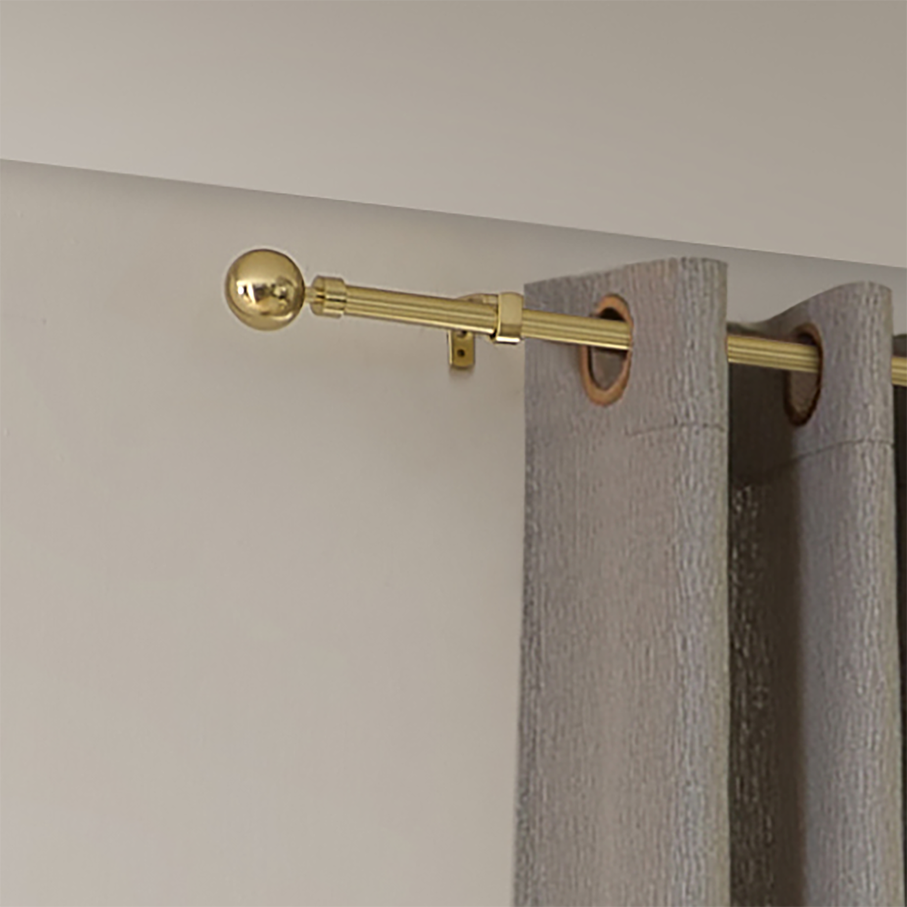 Kit de tringle à rideaux doré Ball, L.120 - 210.0 cm, diam.19.0 mm, INSPIRE - 5