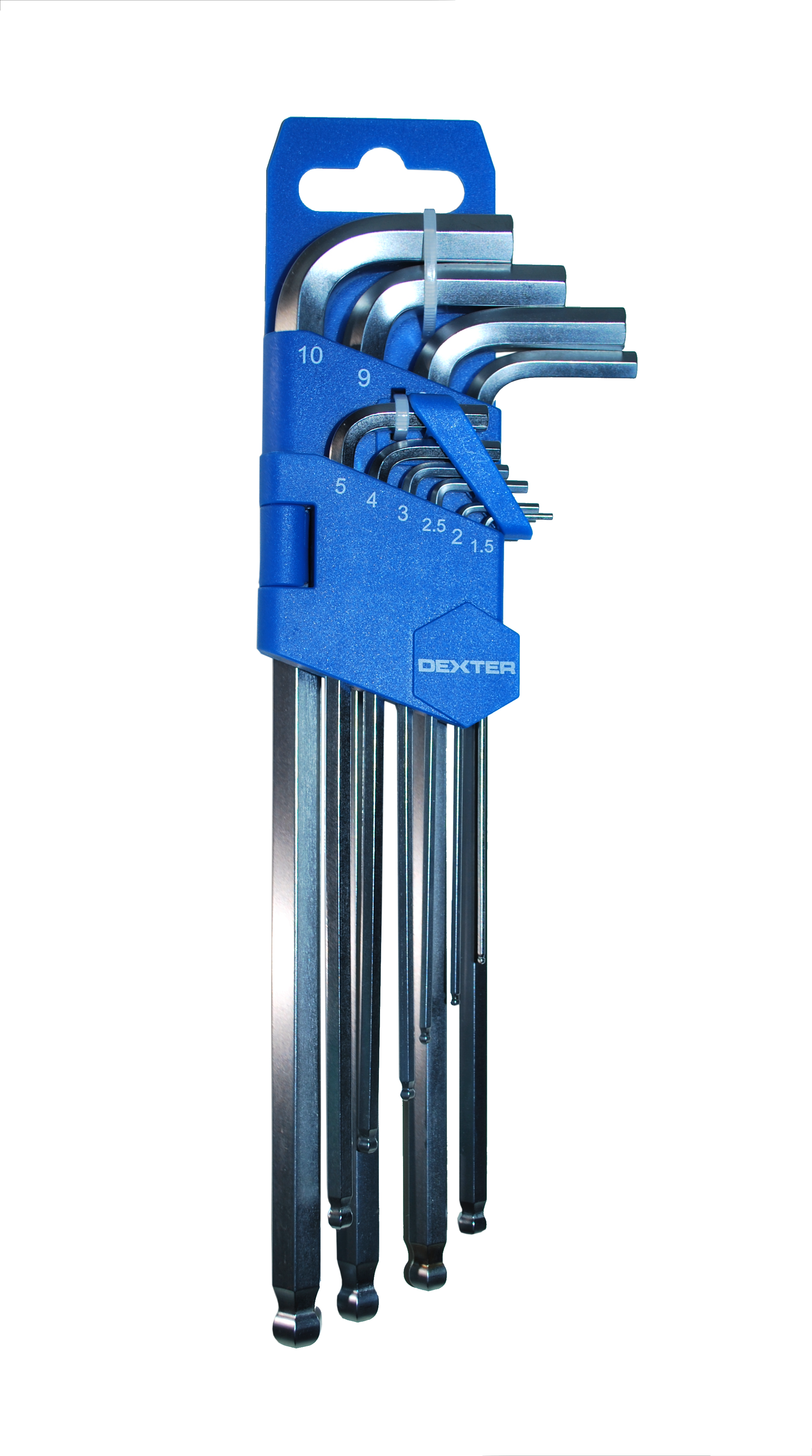 Zestaw kluczy imbusowych Hex 1.5 - 10 mm długi 10 szt. Dexter