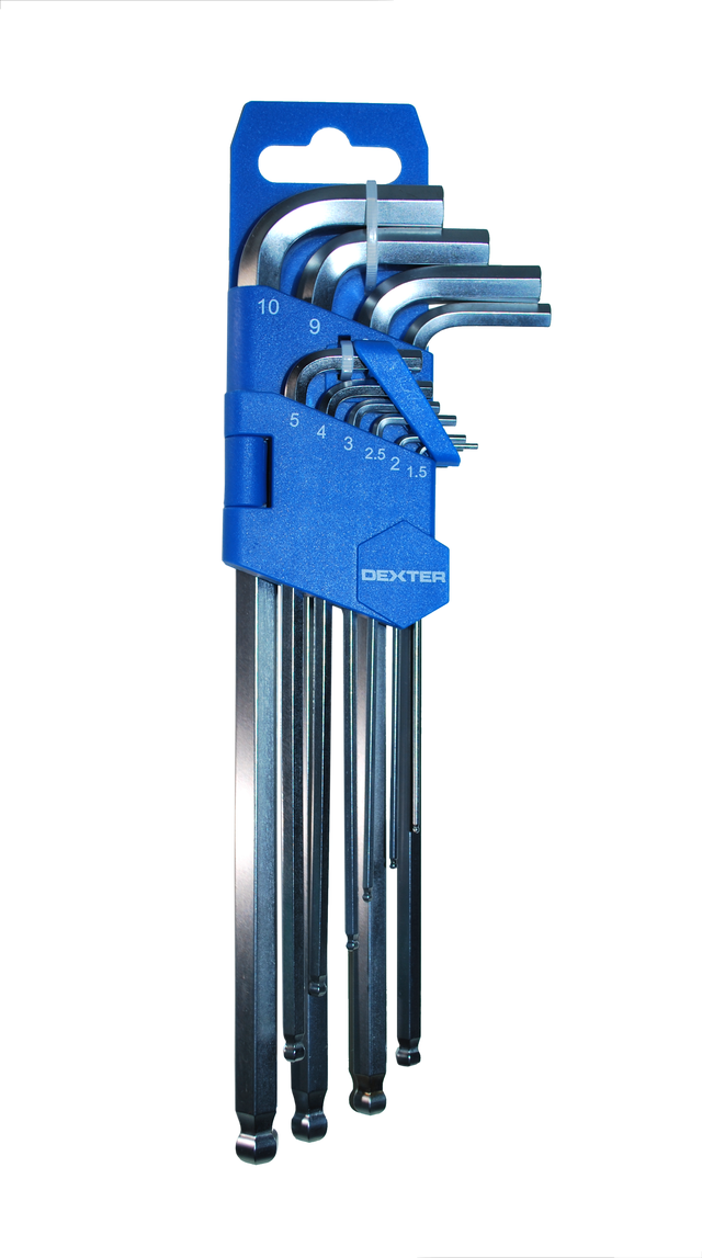 Zestaw kluczy imbusowych Hex 1.5 - 10 mm długi 10 szt. Dexter