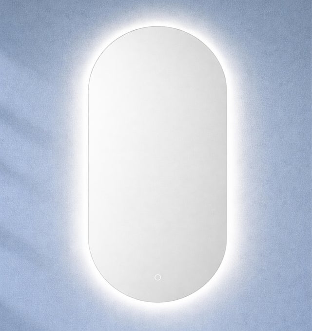ESPEJO DE BAÑO CON LUZ LED ETNA 45X90CM ACERO