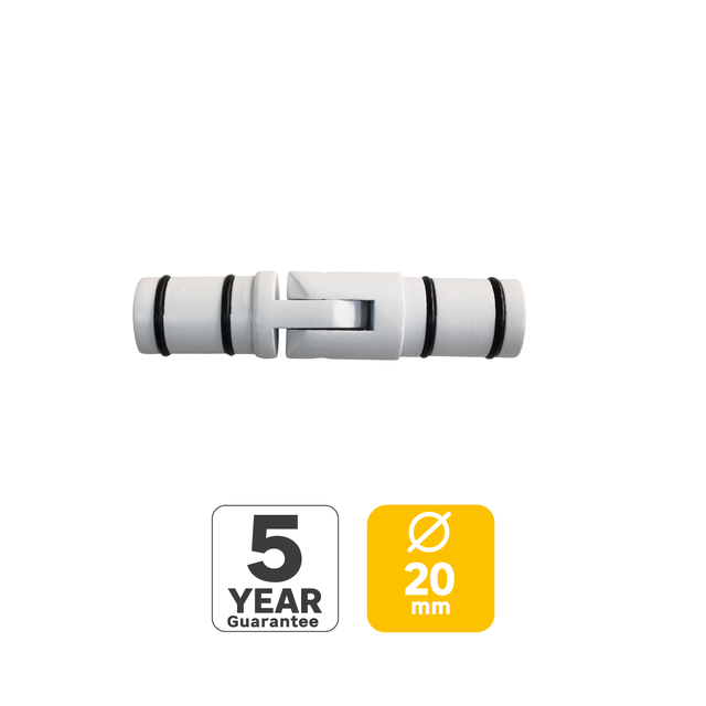 Rejointeur et connecteur pour tringle à rideau Organic 20 mm zinc brut