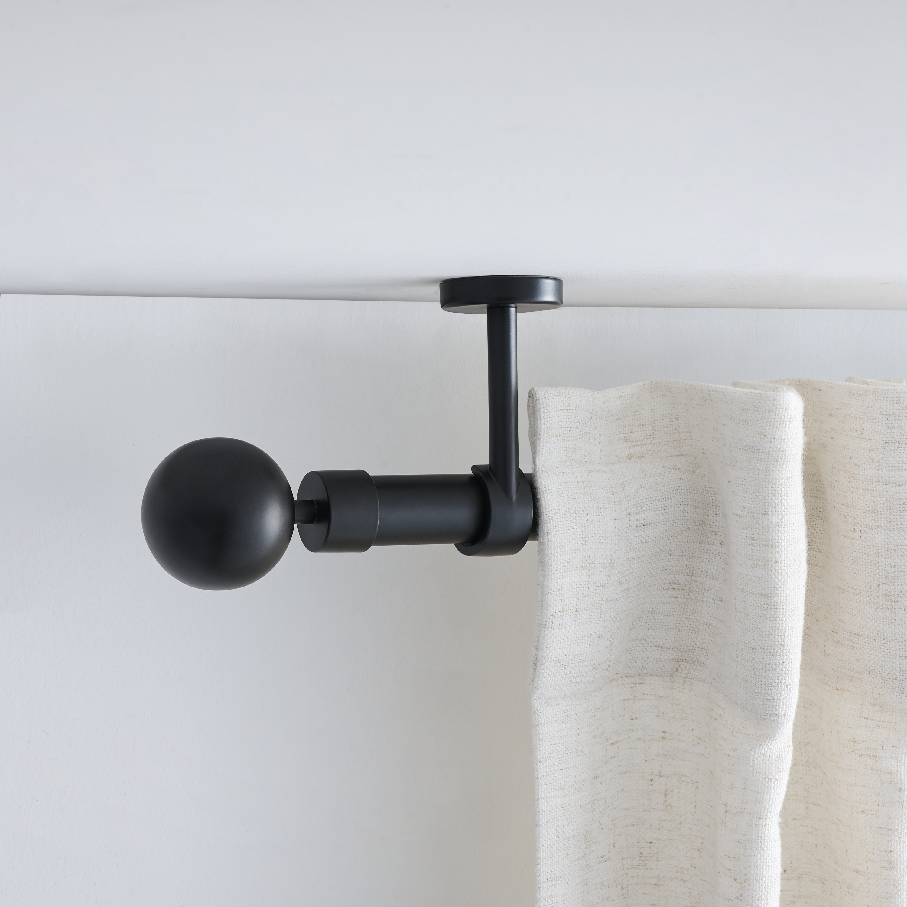 Kit de tringle à rideaux noir Ball, L.210 - 385.0 cm, diam.28.0 mm, INSPIRE - 6