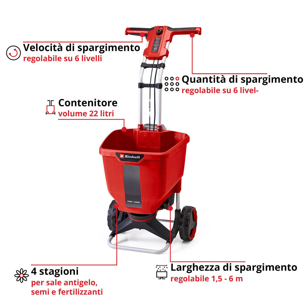 Spargitore manuale GE-SR 18 Li-Solo Power X-Change in PVC 22 l, batteria non inclusa - 7