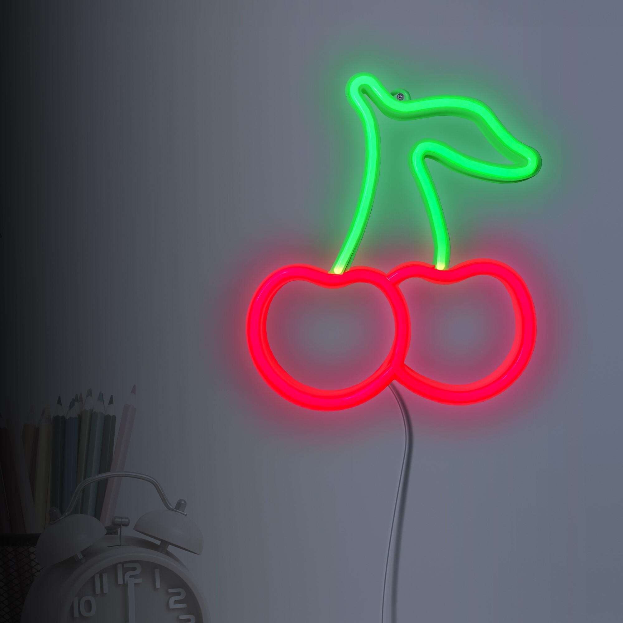 Decoratiune LED Neon Cherry, 3W, USB