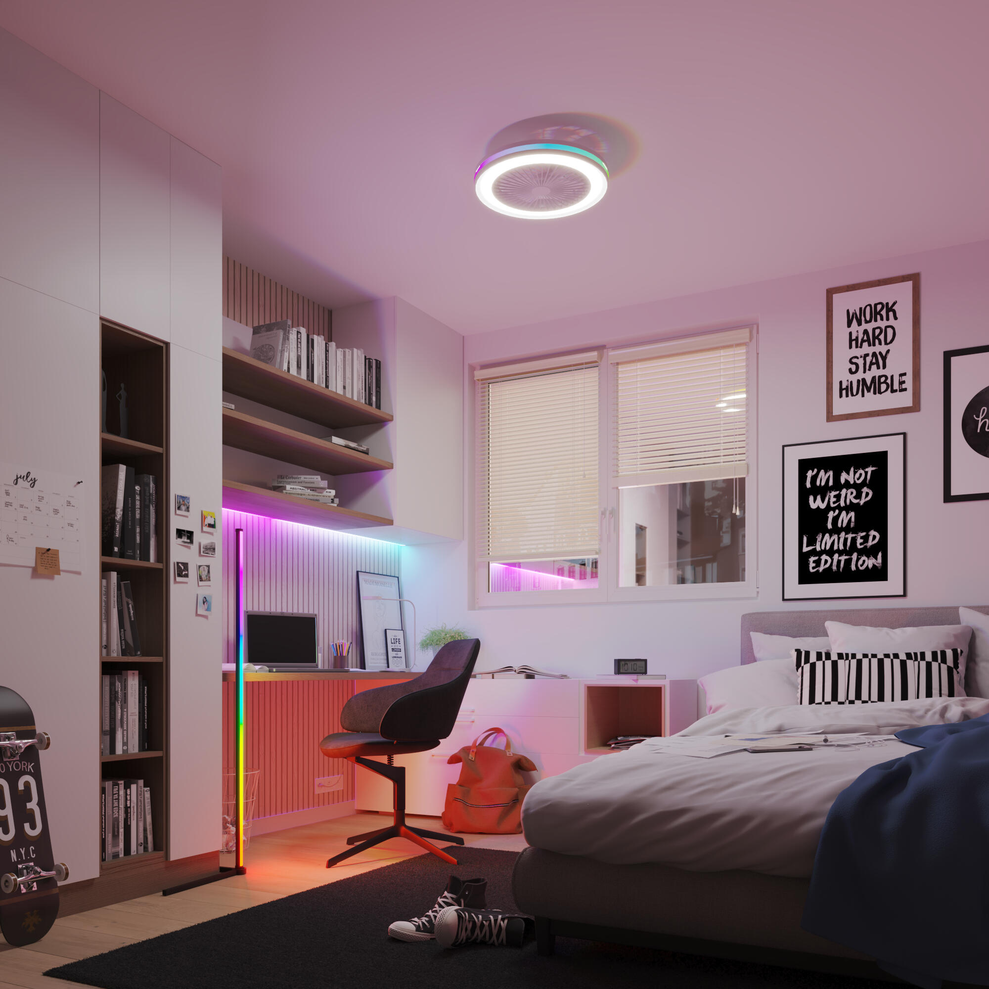 Ventilator LED Rafaga, dimabil, CCT, RGB, 5500lm, 47 cm | Leroy Merlin