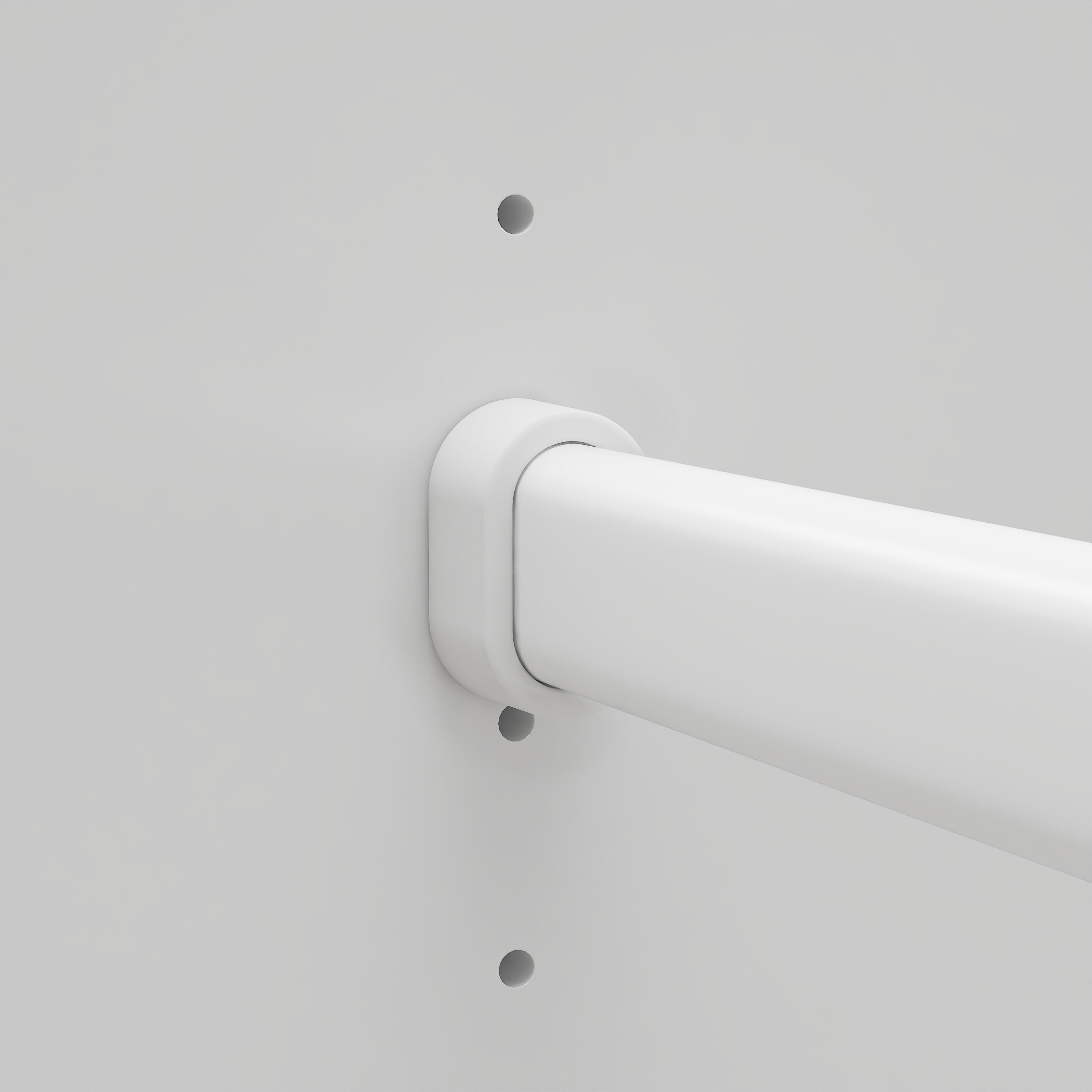 Lot 2 Supports muraux fermés SPACEO pour barre de penderie ovale 30X15mm blanc - 2
