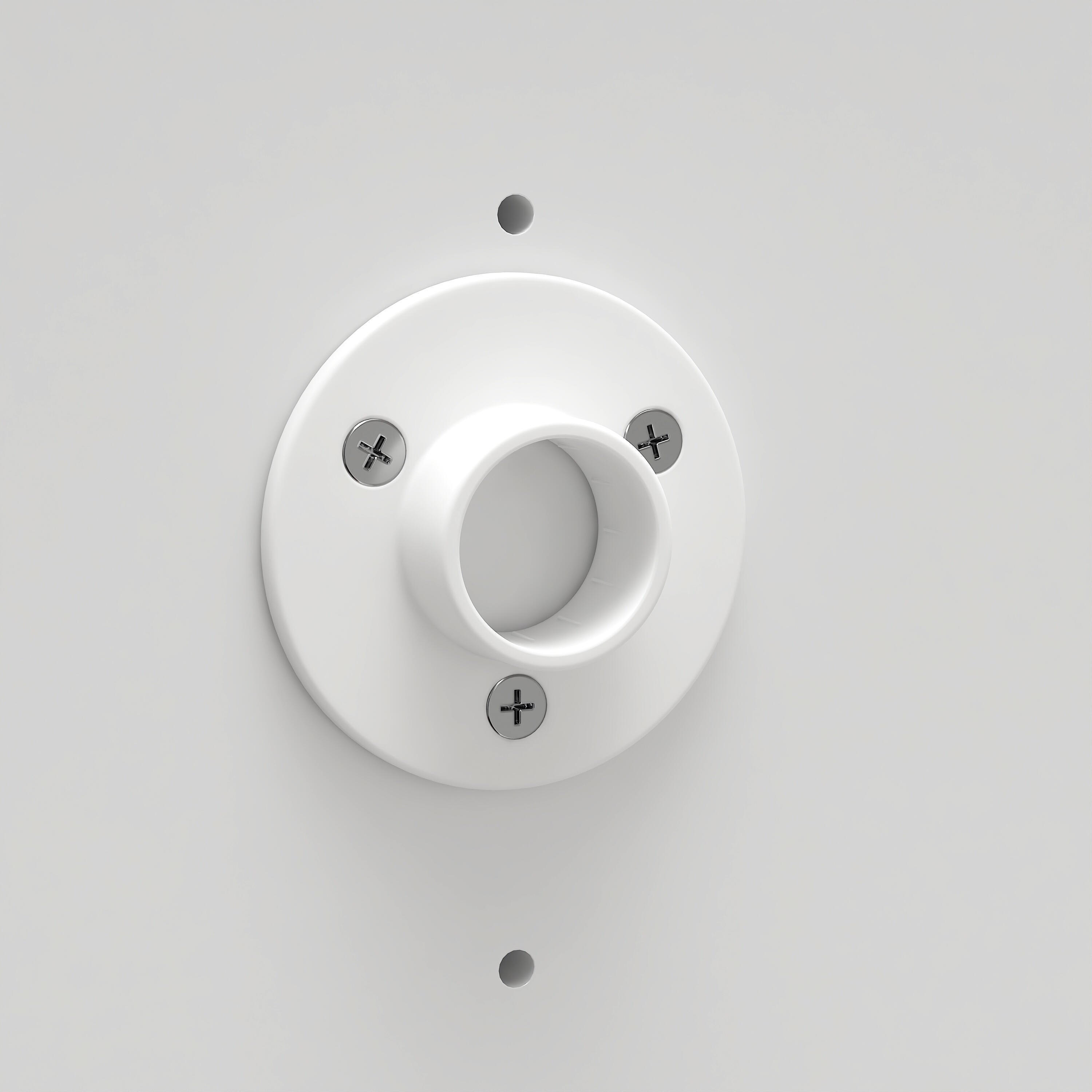 Lot de 2 Supports muraux fermés SPACEO pour barre de penderie Rond D18mm blanc - 2
