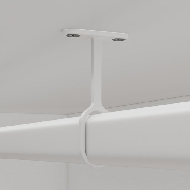 Support plafond fixe SPACEO pour barre de penderie ovale 30X15mm blanc