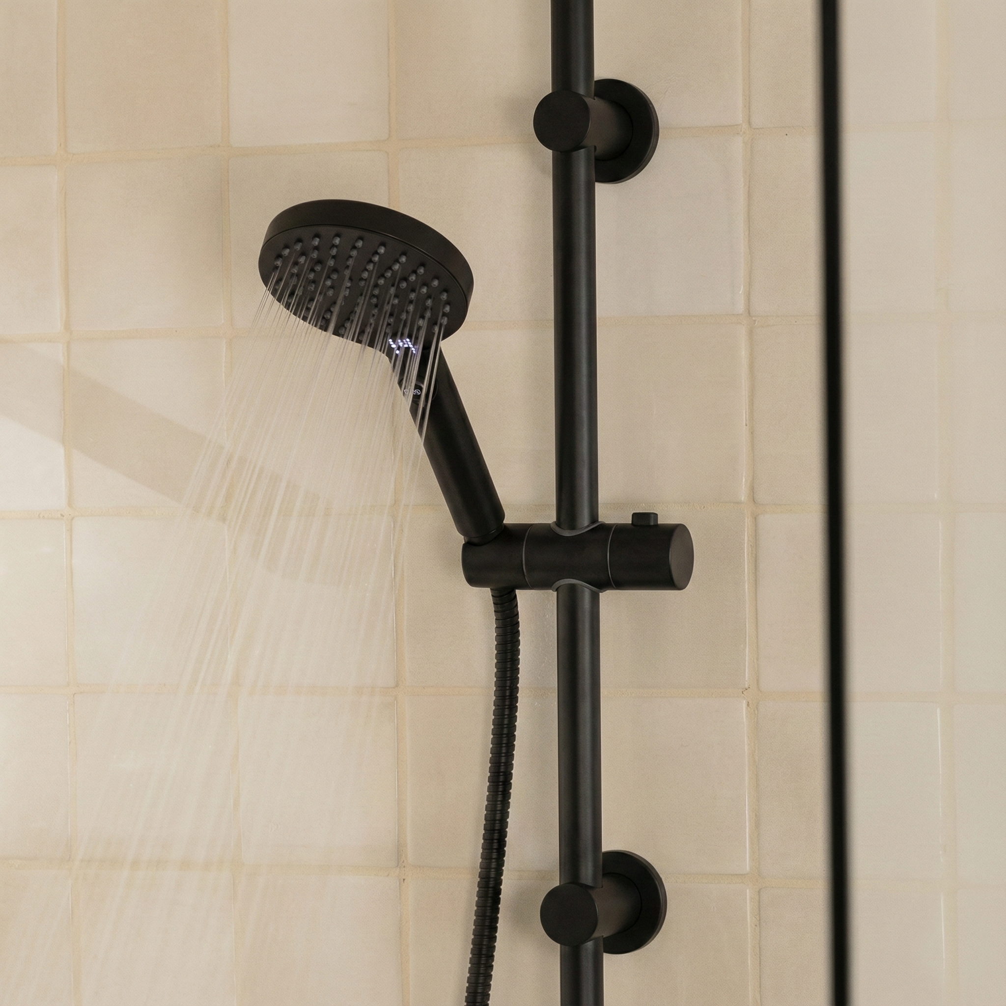 Alcachofa de ducha Eco Soft SENSEA negro con 2 funciones - 2