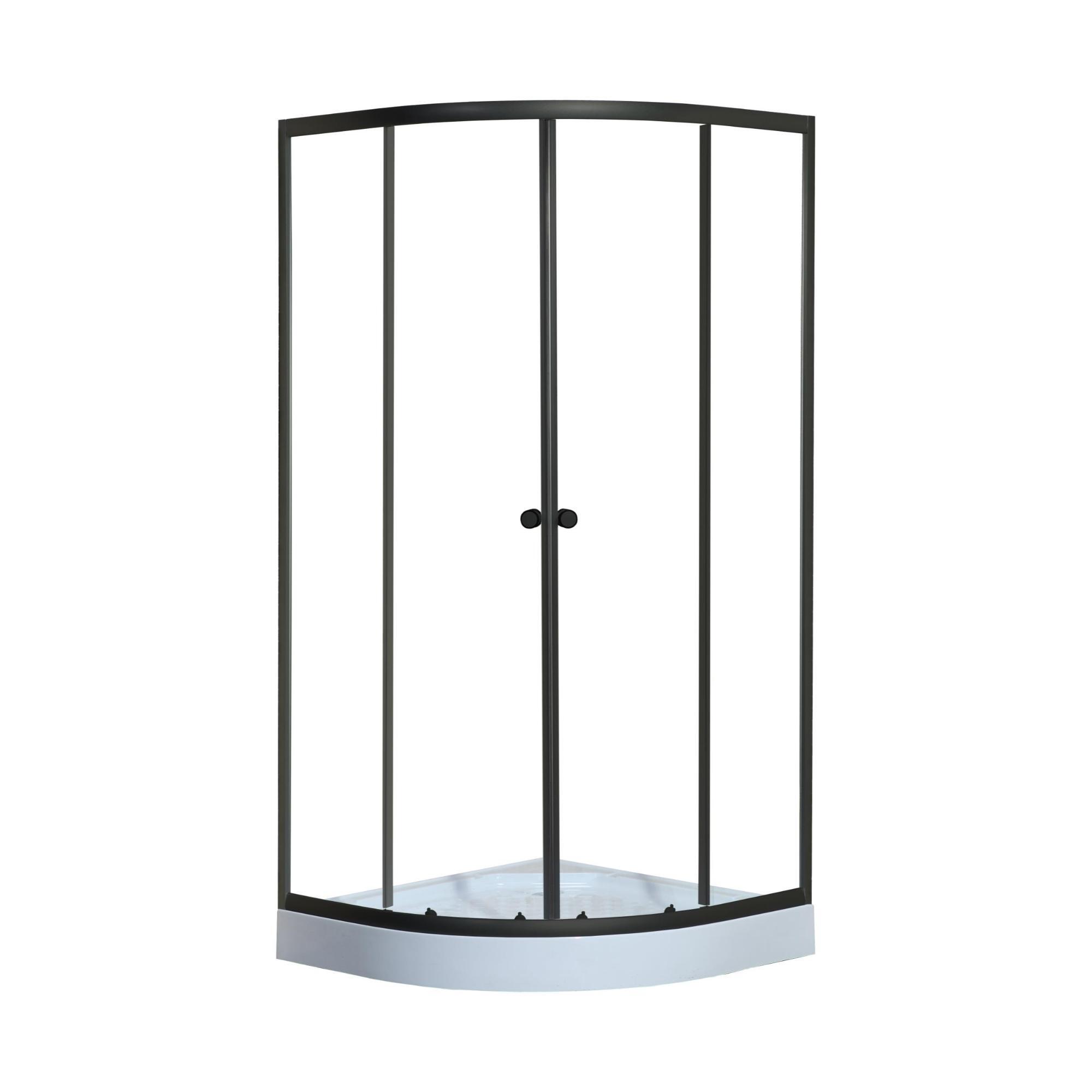 Cabina dus semirotunda, ST- 80, 80 x 80 x 193 cm, sticla clara, cadita joasa