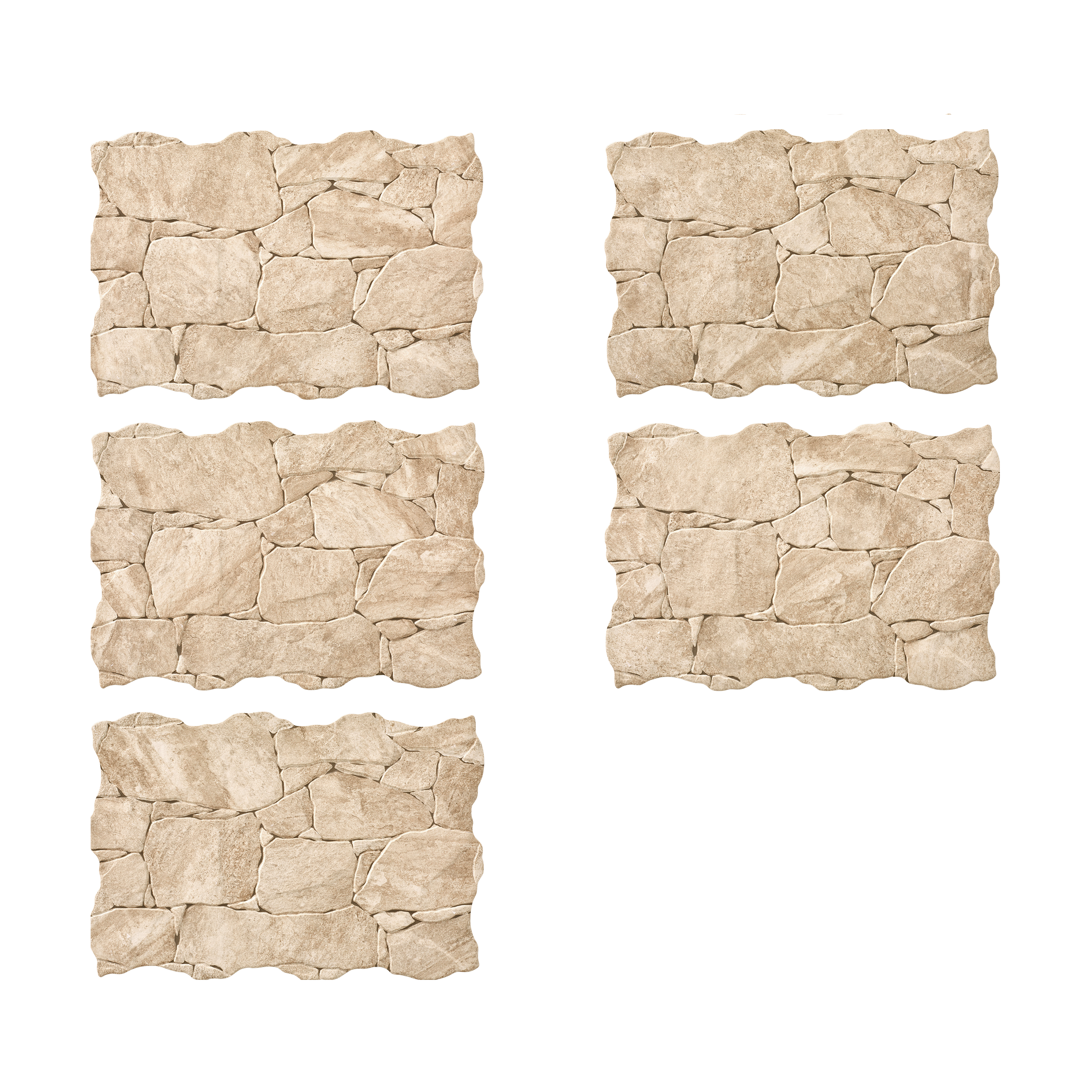 Carrelage mur extérieur / mur intérieur effet pierre ivoire Cook l.32 x L.48 cm  - 7