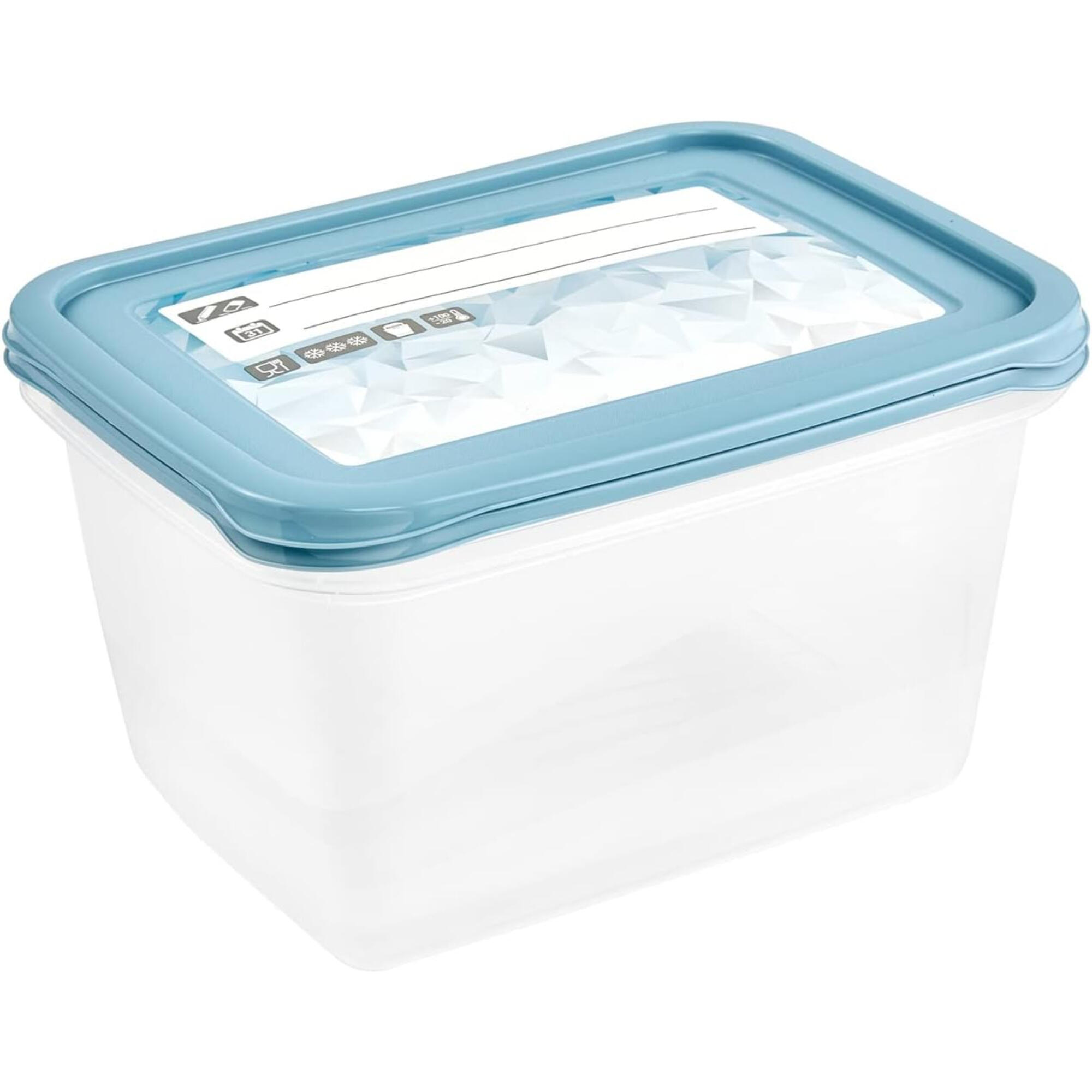 Set 2 caserole cu capac, din plastic, 2 L/buc, 20.5 x 15.5 x 10.5