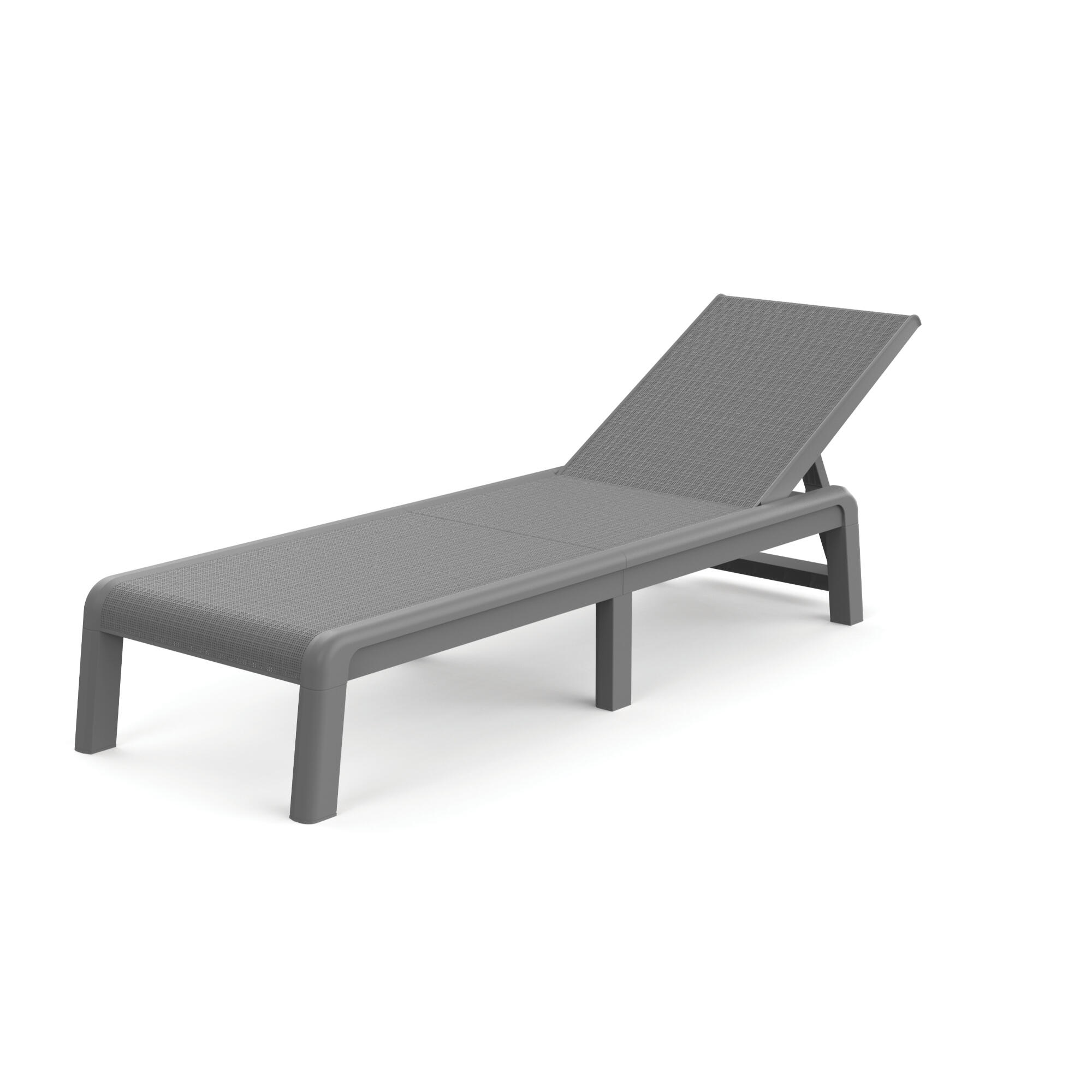 kkaz Sezlong Atlas, multipozitii, plastic, 187.5 x 58 x 29 cm, gri