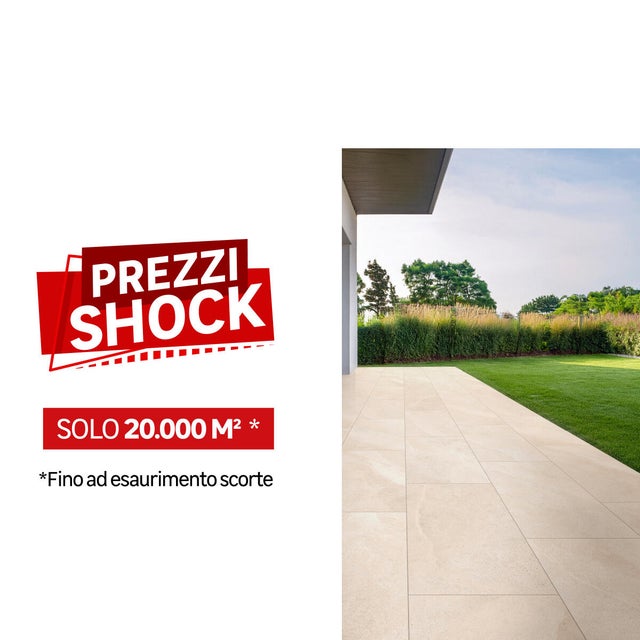 Piastrella da pavimento esterno in gres porcellanato 61.3 x 30.5 cm beige Arcadia R10 traffico intenso (pei 4/5) Sp. 7.4 mm 1.50 mq