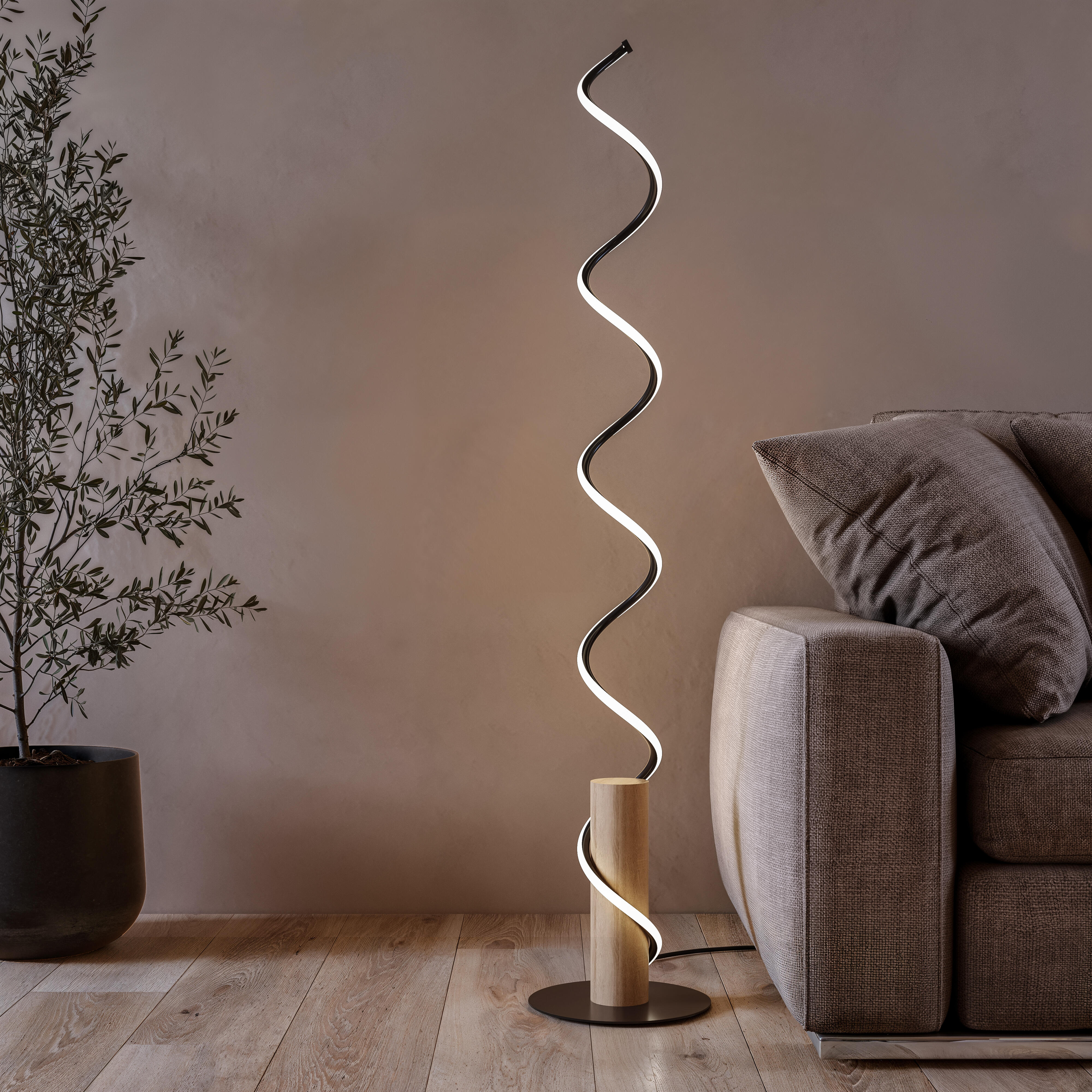 Lampadaire LED Spirale, aluminium, noir, H.133 cm - 2