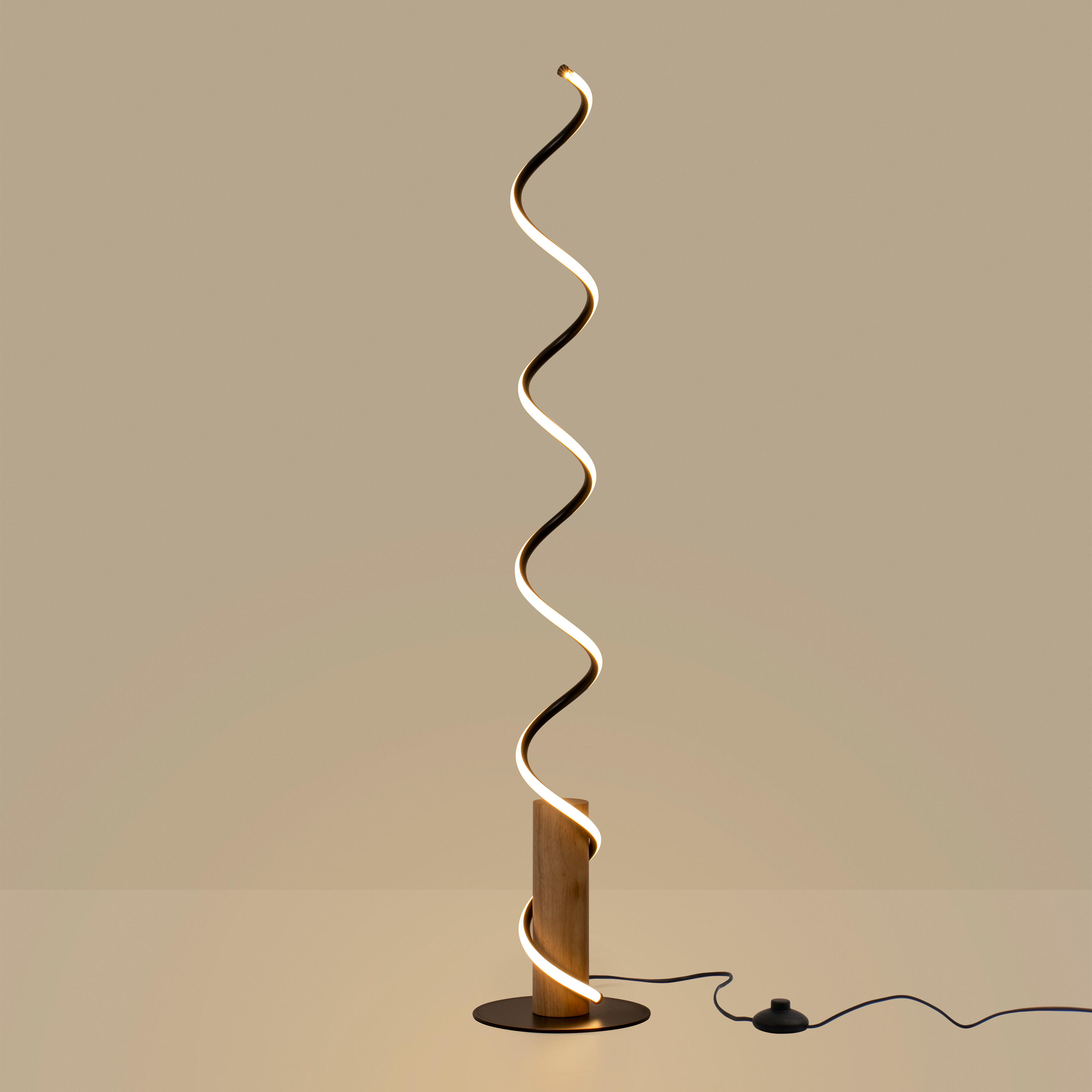 Lampadaire LED Spirale, aluminium, noir, H.133 cm - 3