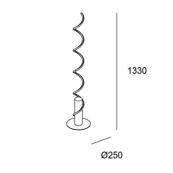 Lampadaire LED Spirale, aluminium, noir, H.133 cm - 7