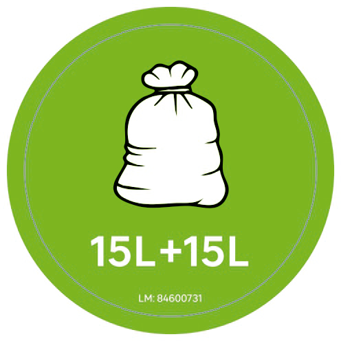 Balde do lixo Delinia Smart com 2 compartimentos 2 x 15L inox - 7