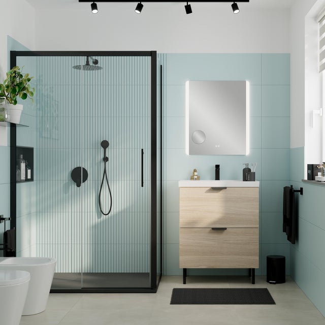 Tapete de casa de banho 50x80 cm preto Sensea Easy