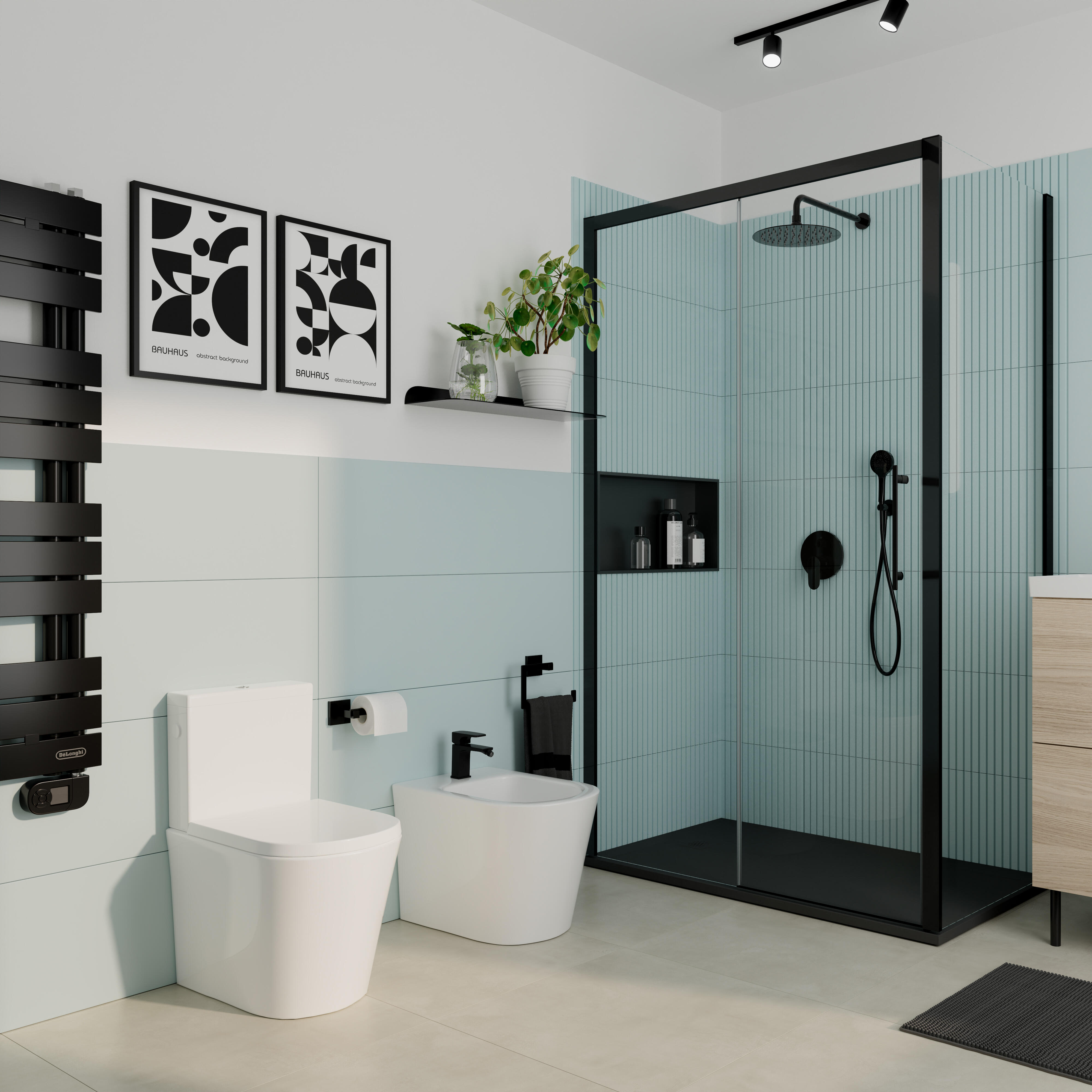 Bidet filomuro Neo SENSEA L 36.4 x H 39.5 x P 54.5 cm bianco - 2