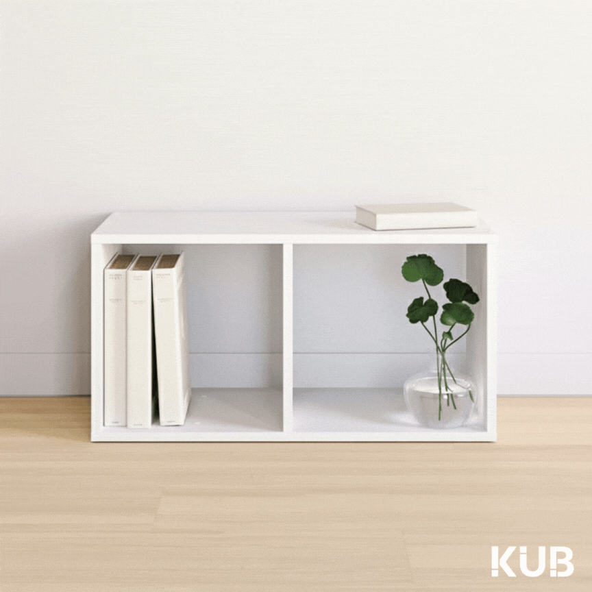 Scaffale a cubo SPACEO Kub 2x1 L 36 x H 70.5 x Sp 31.7 cm bianco - 3