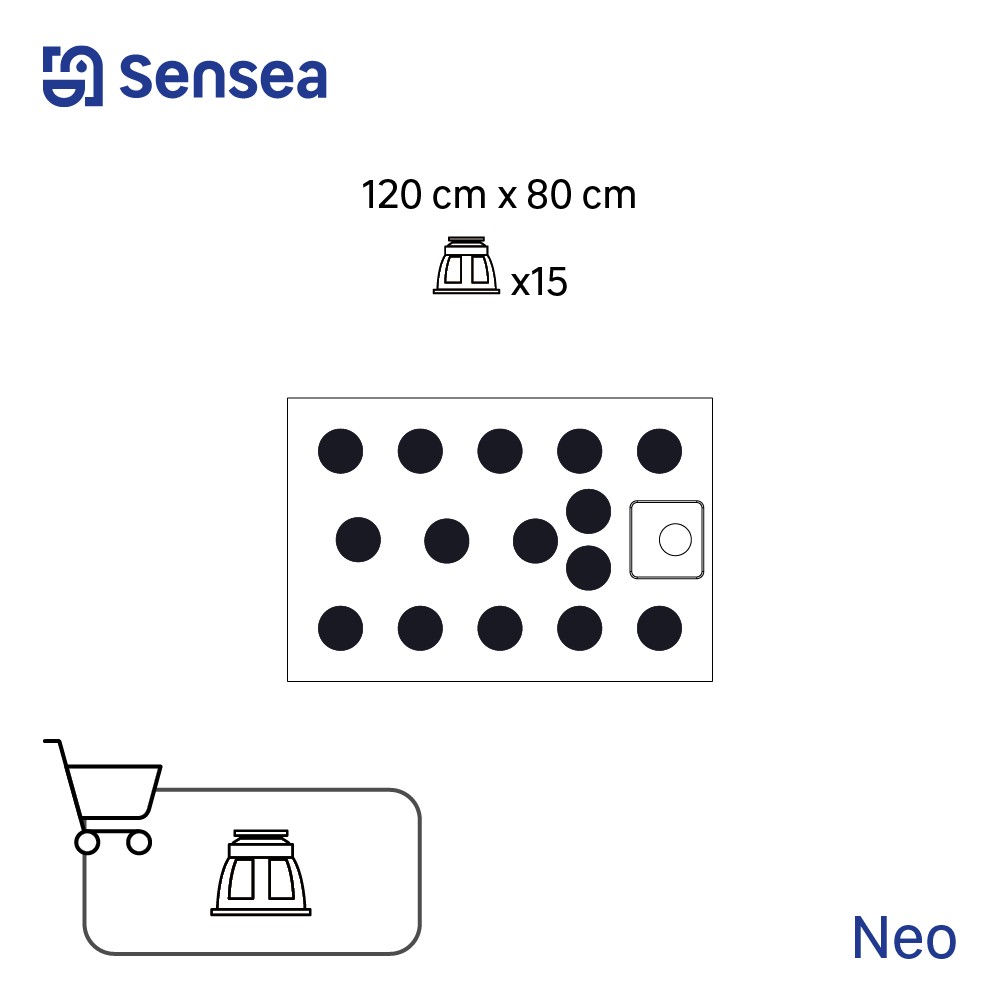 Base de duche 120x80 cm preto mate Sensea Neo - 6