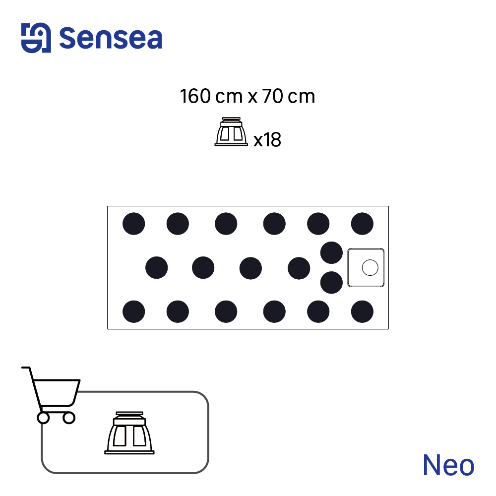Base de duche 160x70 cm preto mate Sensea Neo - 5