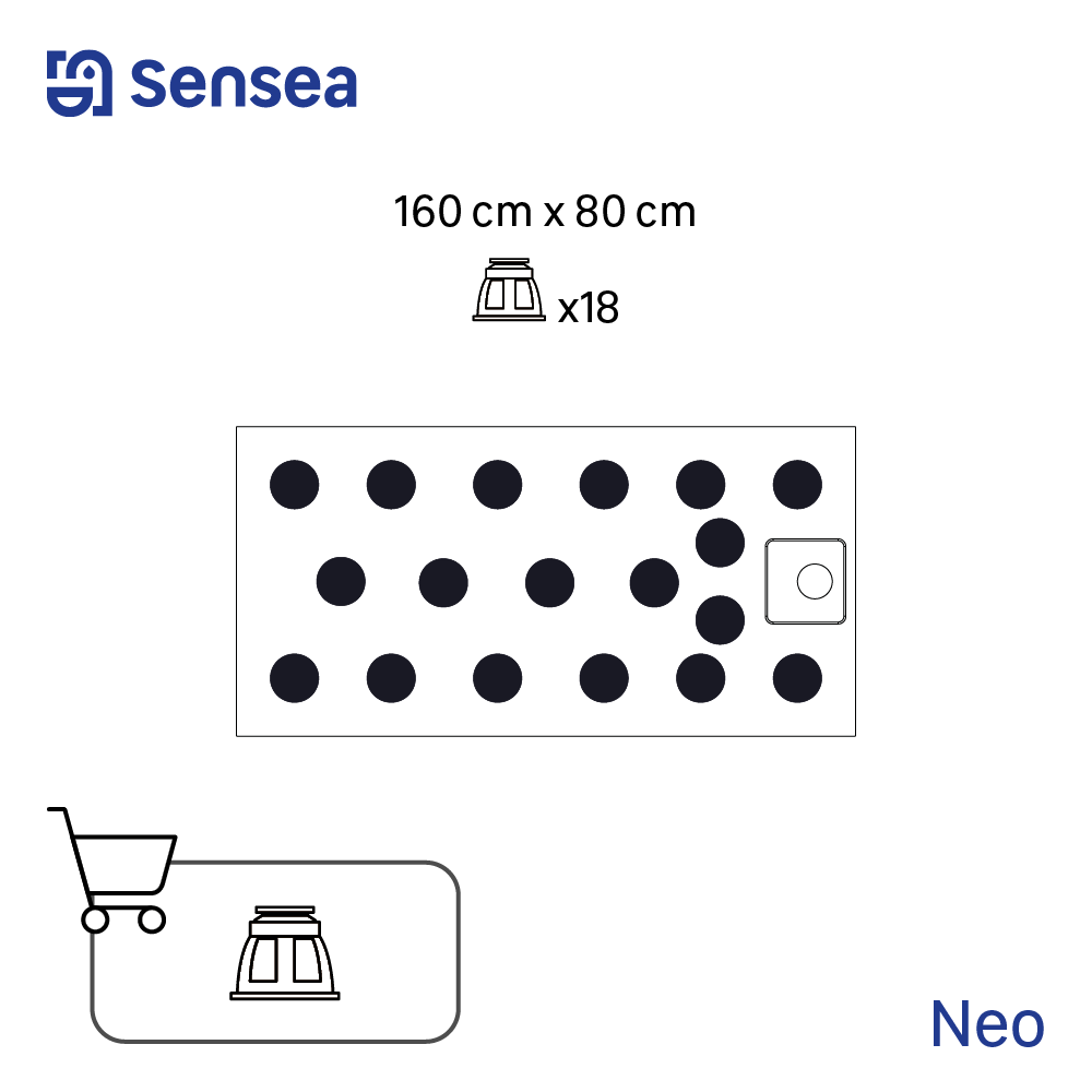 Base de duche 160x80 cm preto mate Sensea Neo - 6