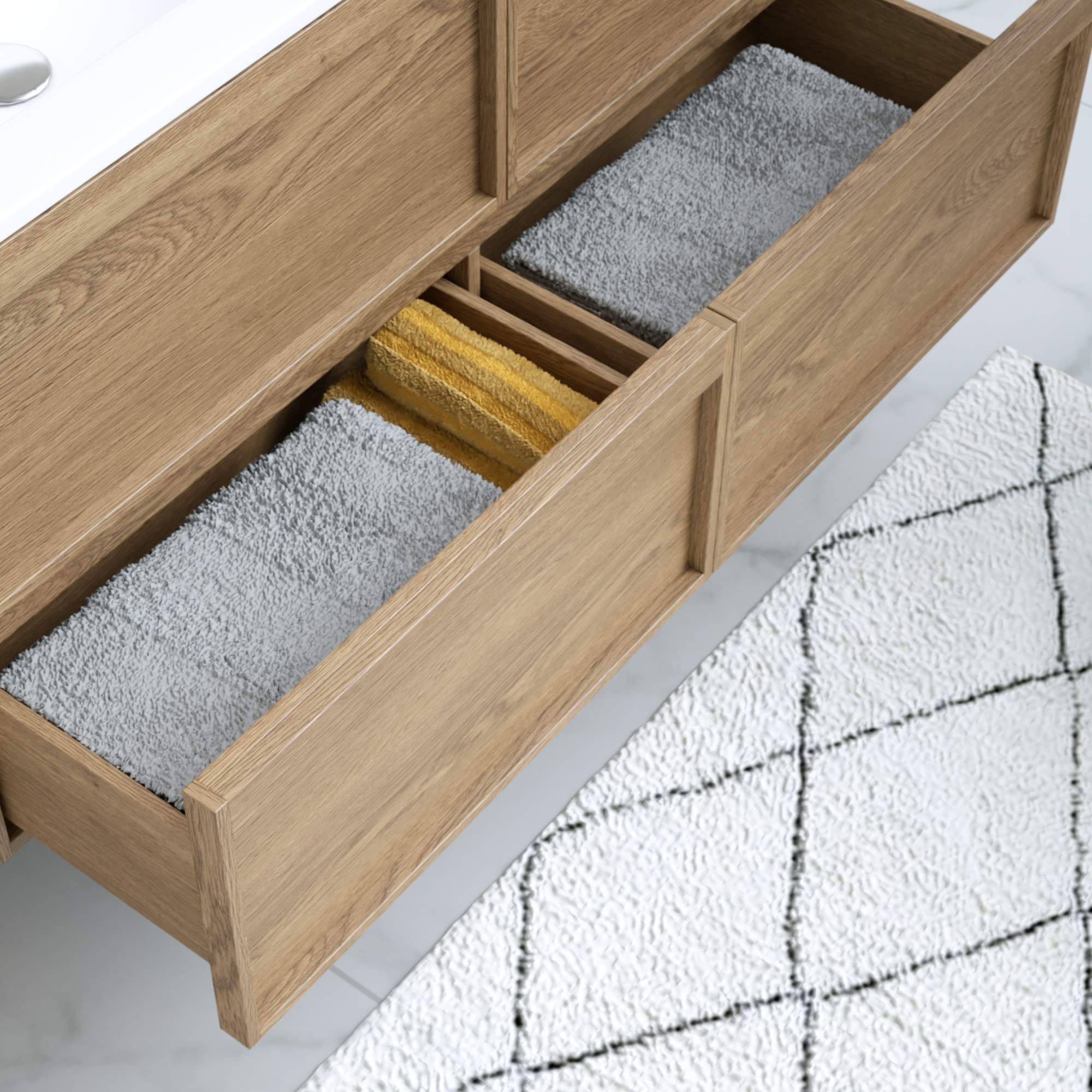 Meuble sous-vasque 4t L.120cm x H.60cm x P.45.7cm plaqué chêne naturel Scala - 10