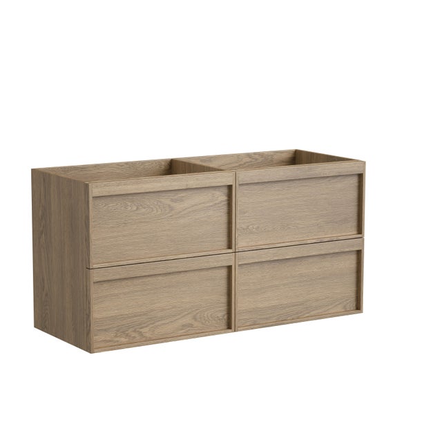 Meuble sous-vasque 4t L.120cm x H.60cm x P.45.7cm plaqué chêne naturel Scala