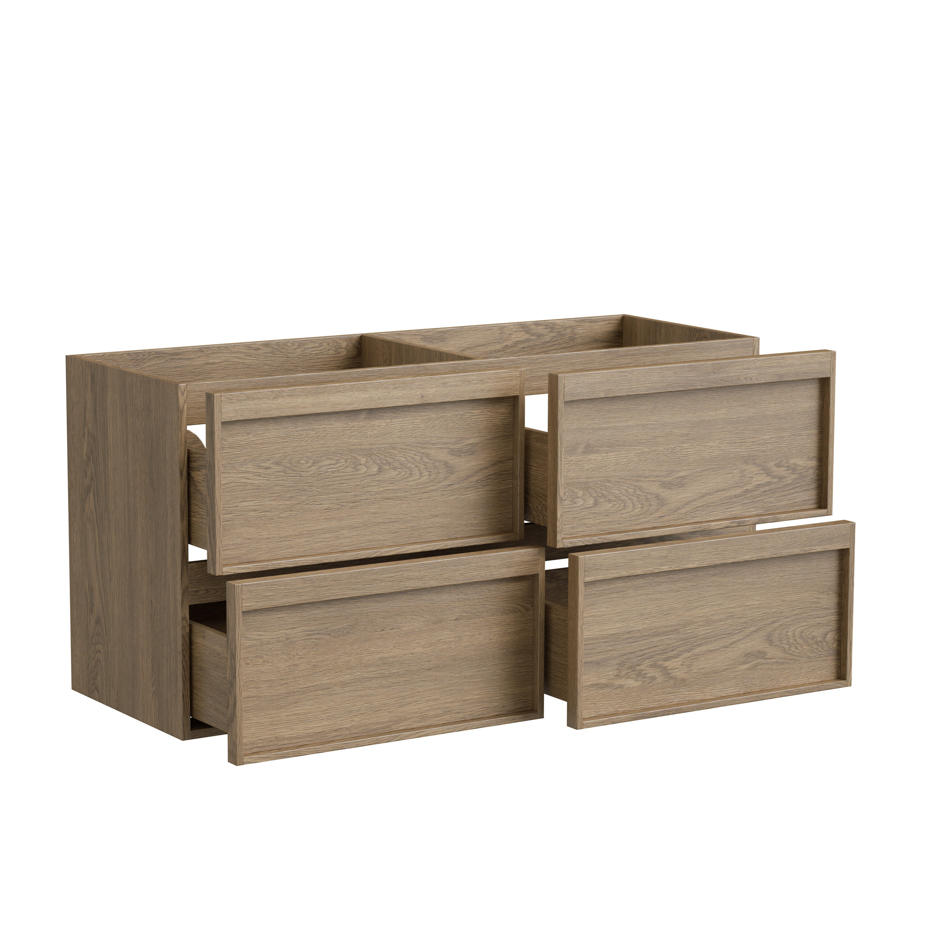 Meuble sous-vasque 4t L.120cm x H.60cm x P.45.7cm plaqué chêne naturel Scala - 8