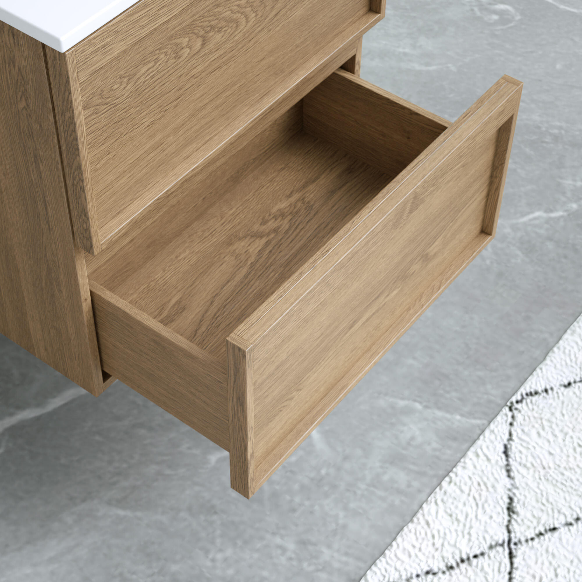 Meuble sous-vasque L.60cm x H.60cm x P.45.7cm plaqué chêne naturel Scala - 10