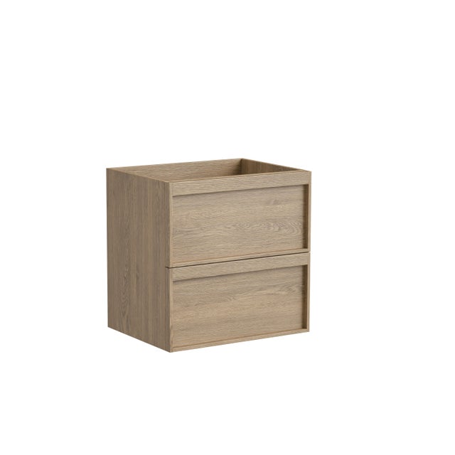 Meuble sous-vasque L.60cm x H.60cm x P.45.7cm plaqué chêne naturel Scala