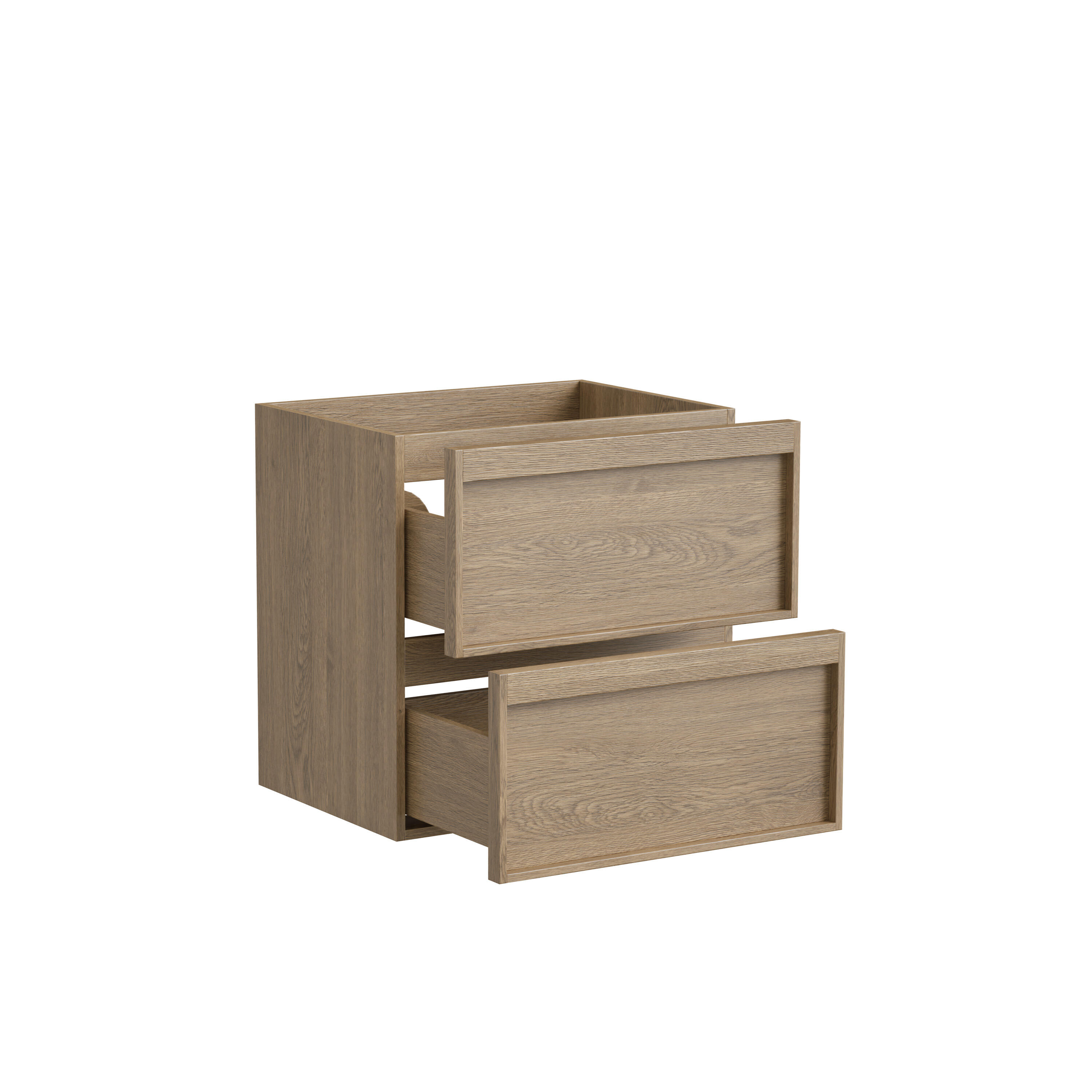 Meuble sous-vasque L.60cm x H.60cm x P.45.7cm plaqué chêne naturel Scala - 8