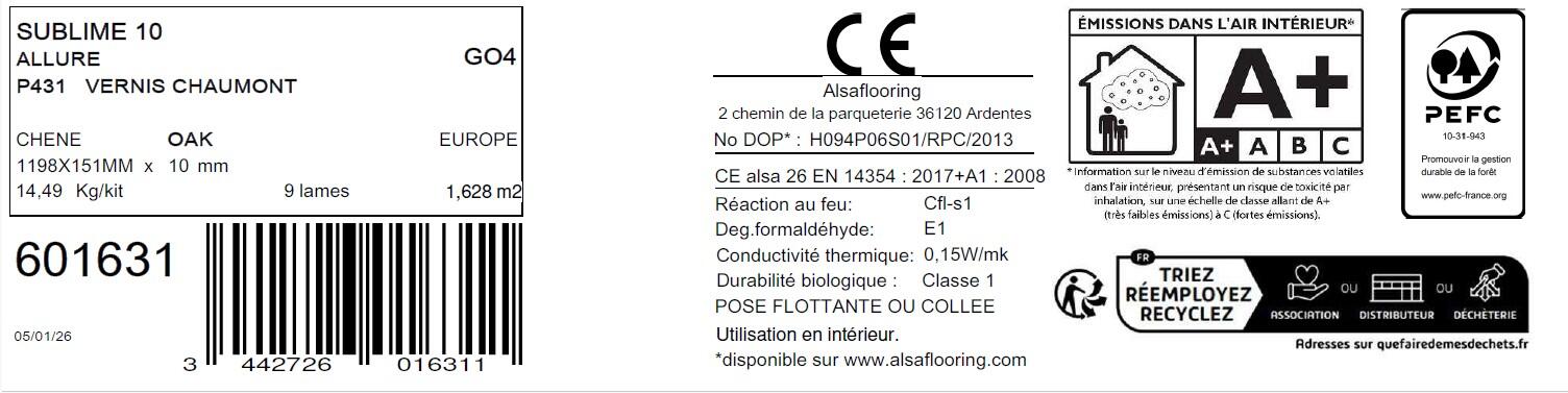 Sol plaqué chêne doré chaumont vitrifié L HOMFLOR, l.15,1 cm - 5