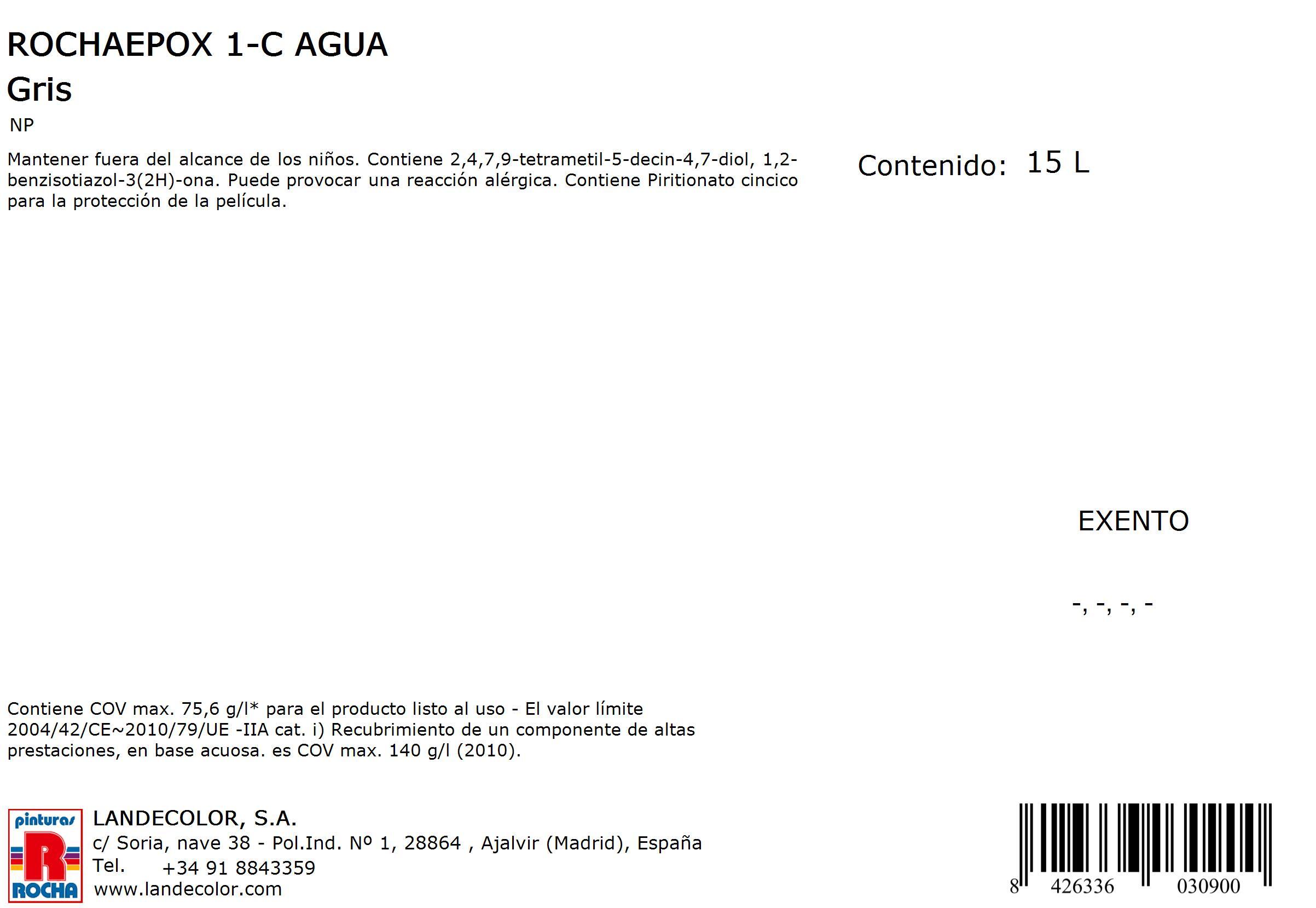 PINTURA EPOXI AL AGUA 1C 15L GRIS - 3