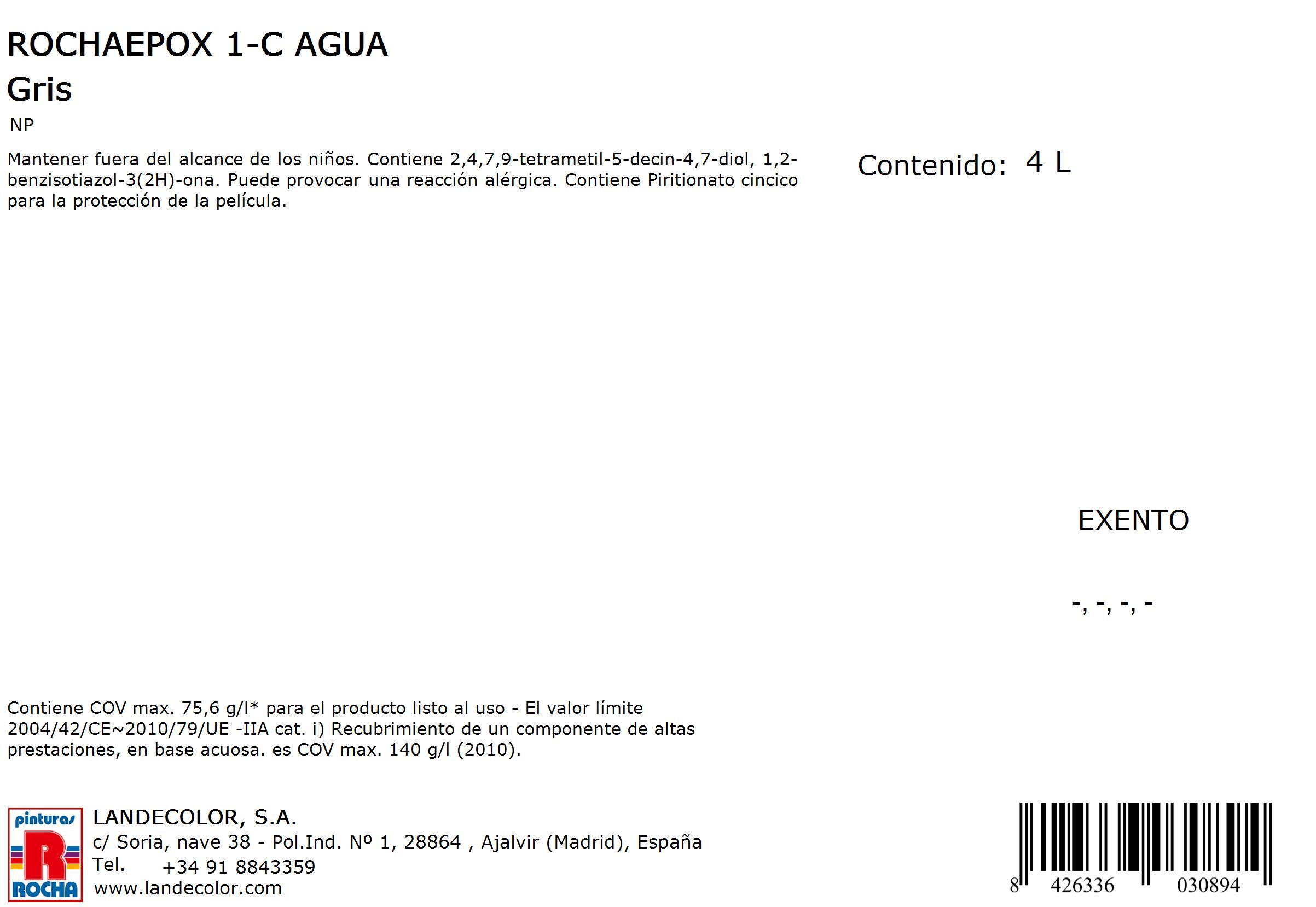 PINTURA EPOXI AL AGUA 1C 4L GRIS - 3