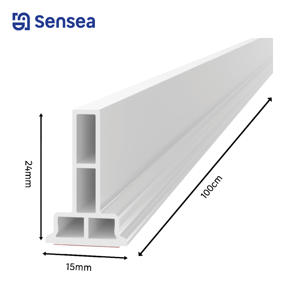 Barre seuil de douche souple autocollant L.1 m blanc - 3