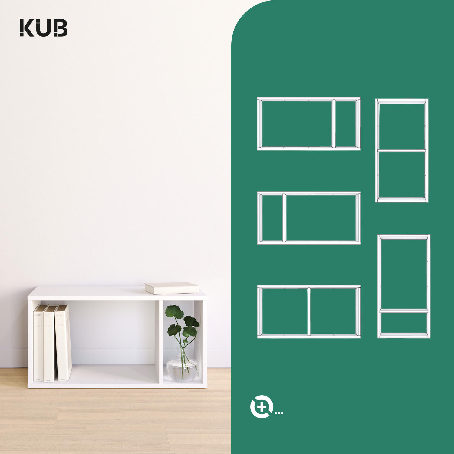 Scaffale a cubo SPACEO Kub 2x1 L 36 x H 70.5 x Sp 31.7 cm bianco - 2