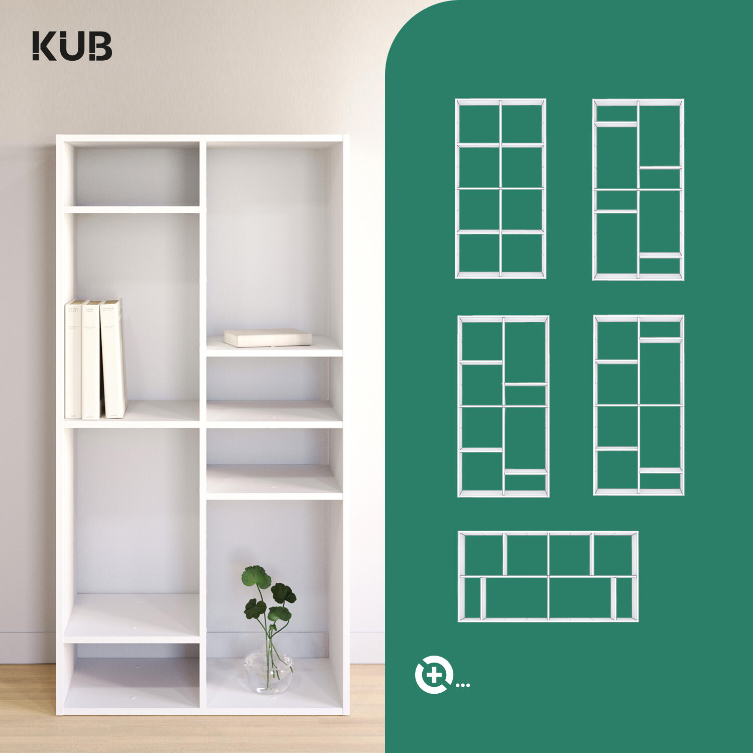 Estante Kub 4x2 Spaceo 70X32X139CM branco - 7