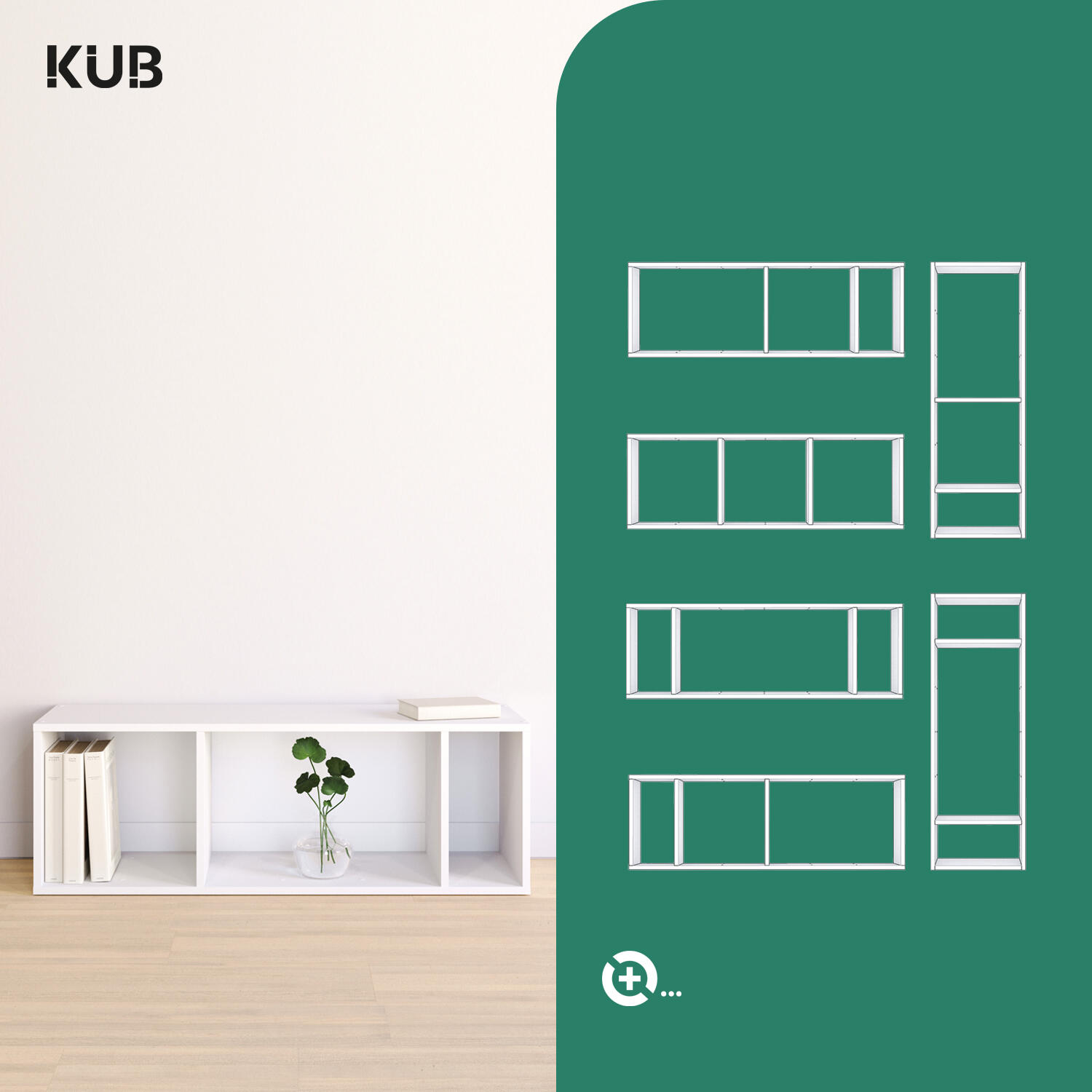 Estante Kub 3x1 Spaceo 36 x 32 x 105 cm branco - 6