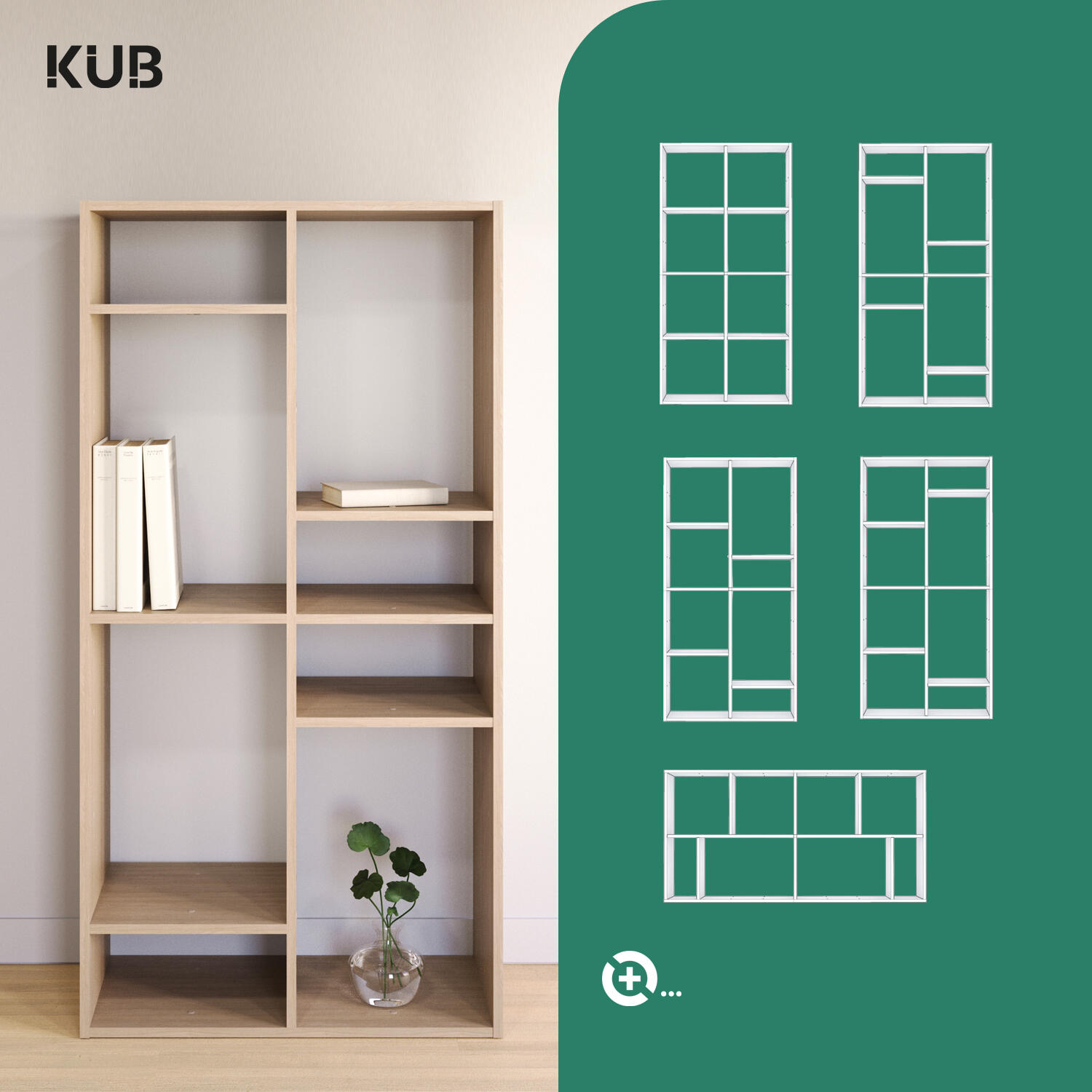 	
Scaffale a cubo SPACEO Kub 4x2 L 70.4 x H 139.3 x P 31.7 cm rovere - 2