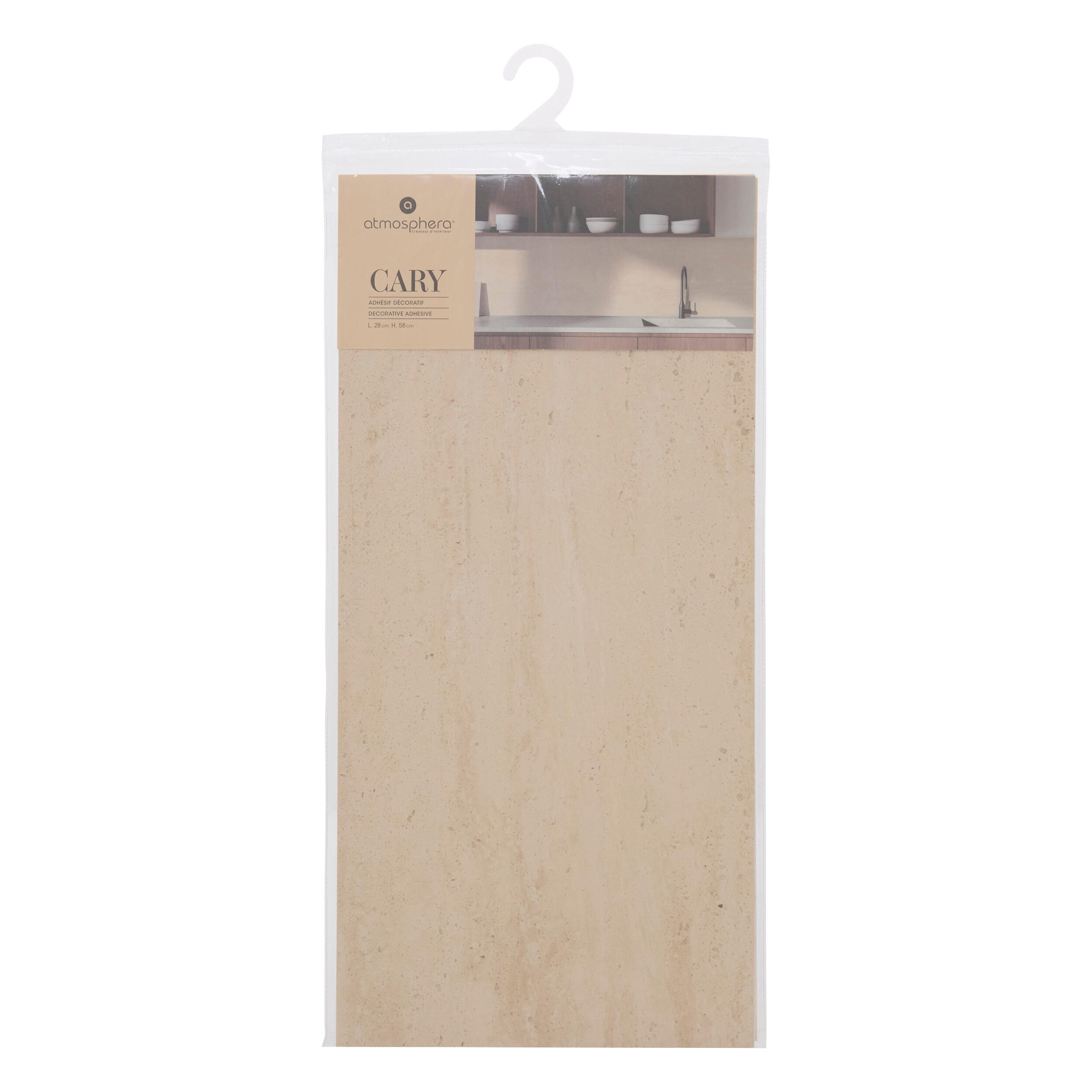 Adhésif décoratif travertin beige L.28 x H.58 cm - 3