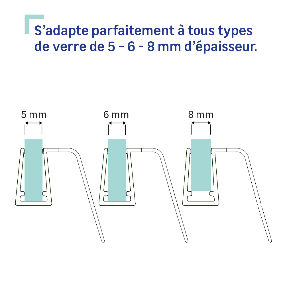 Joint d'étanchéité bas déflecteur 30 mm pr verre 5-8mm L.1 m transparent - 5
